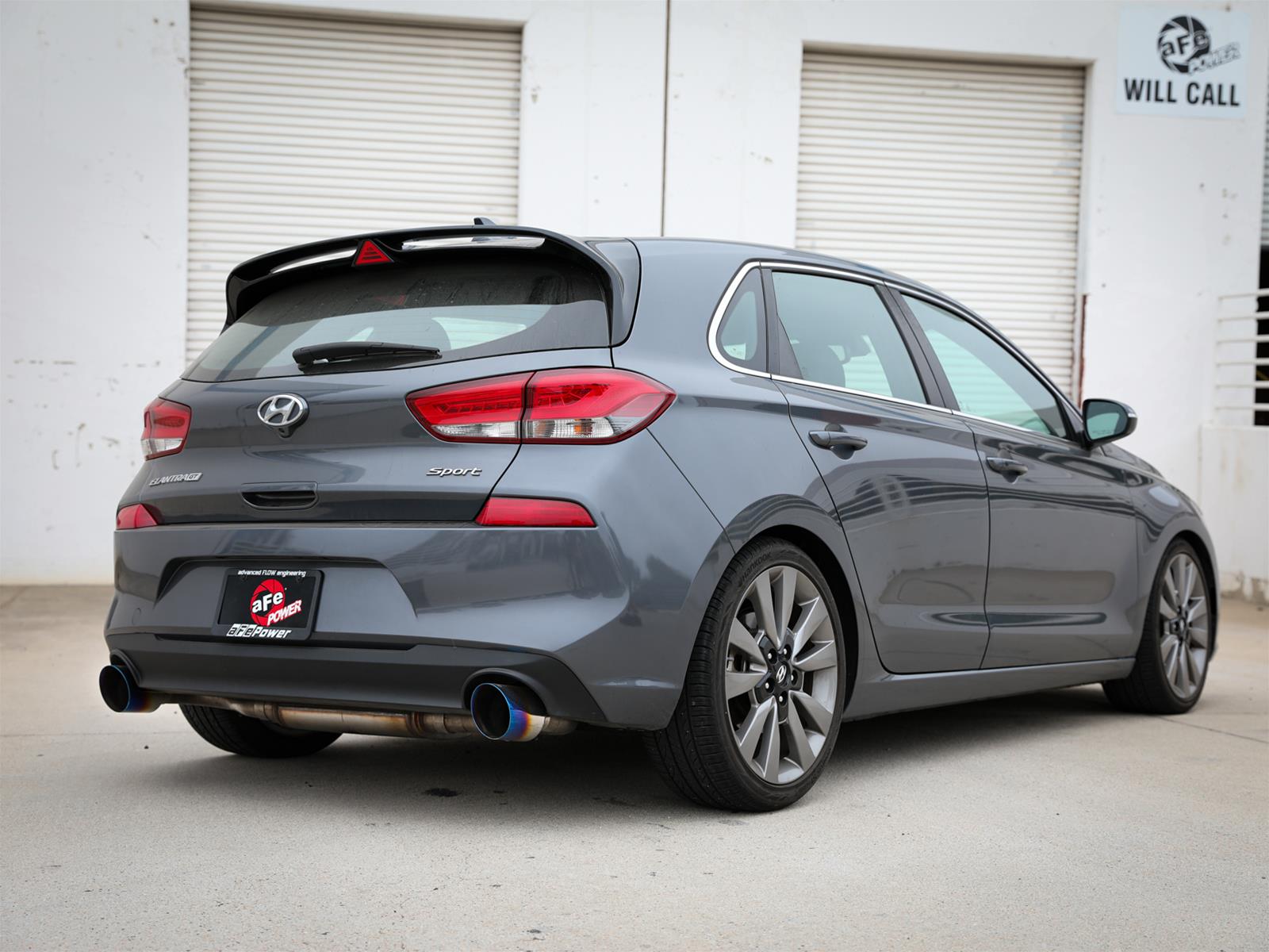 aFe Takeda 2.5in 409 SS Axle-Back Exhaust System Blue Flame 18-20 Hyundai Elantra GT L4-1.6L(t) thumbnail 2