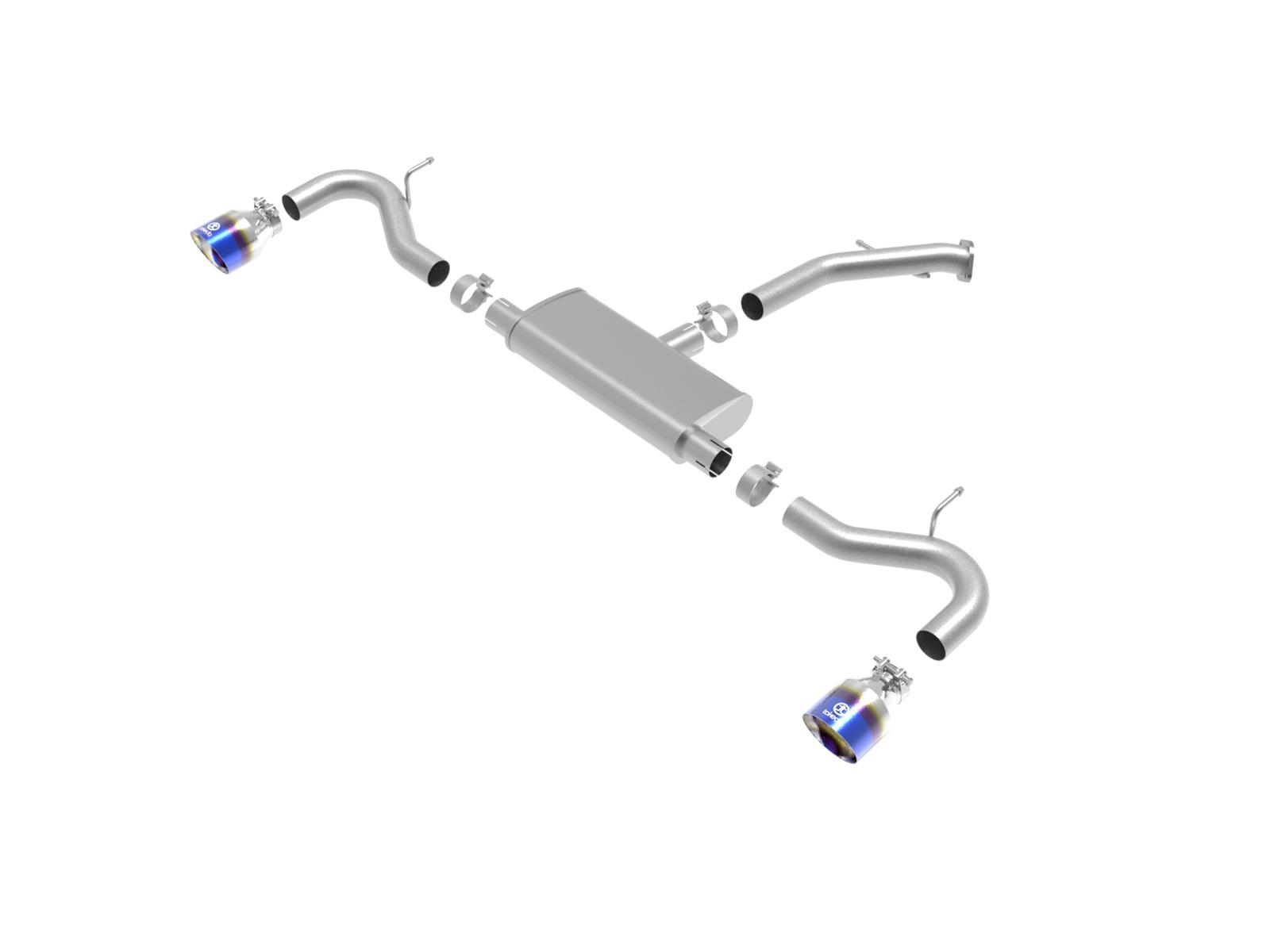 aFe Takeda 2.5in 409 SS Axle-Back Exhaust System Blue Flame 18-20 Hyundai Elantra GT L4-1.6L(t) thumbnail 4