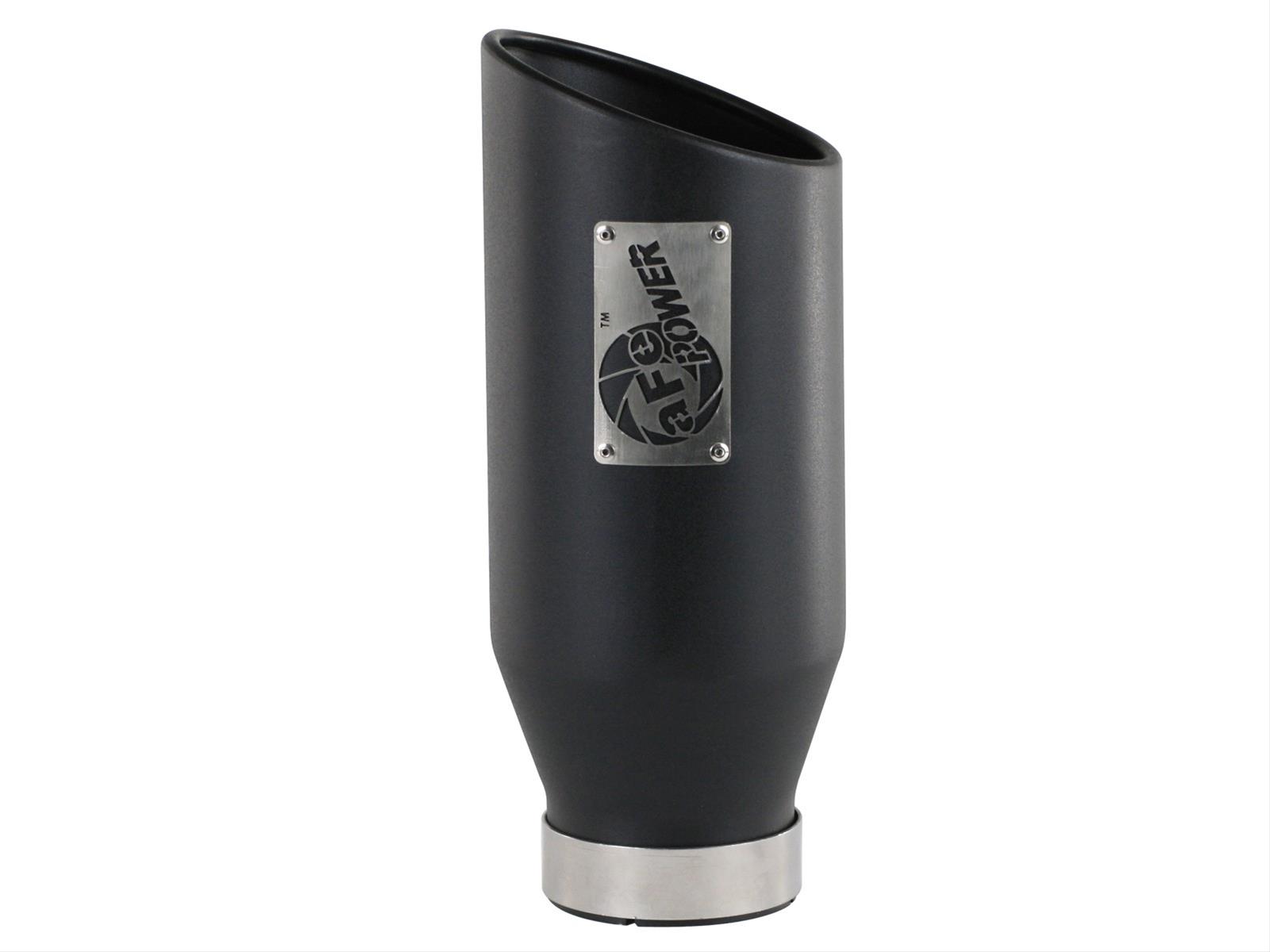 aFe MACH Force-Xp 409 Stainless Steel Clamp-on Exhaust Tip 3in Inlet 4in Outlet - Black