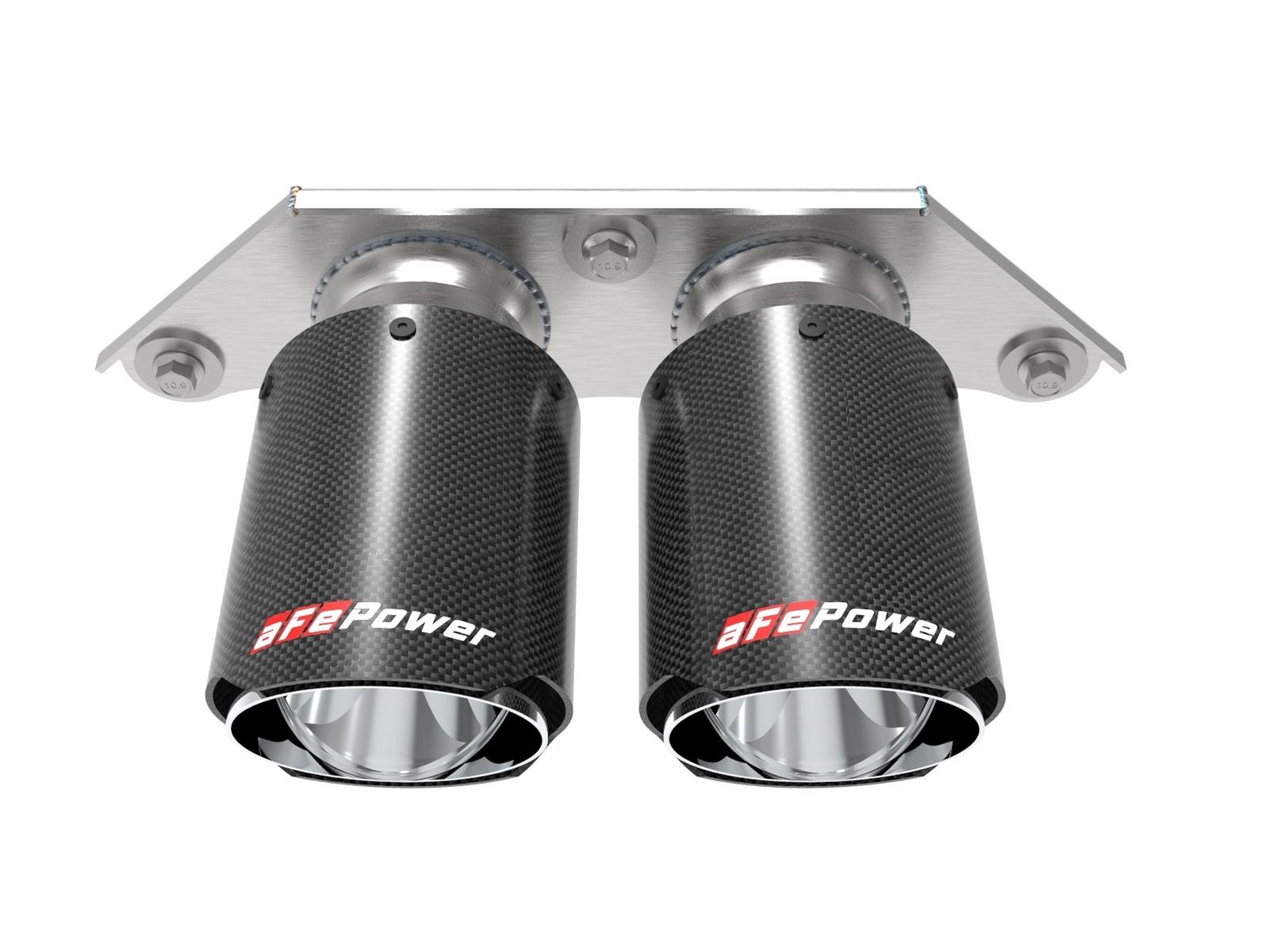 aFe Power Mach Force Xp 4in 304 SS Bolt-On Exhaust Tips Carbon Fiber 14-19 Porsche 911 GT3 3.8L/4.0L thumbnail 3