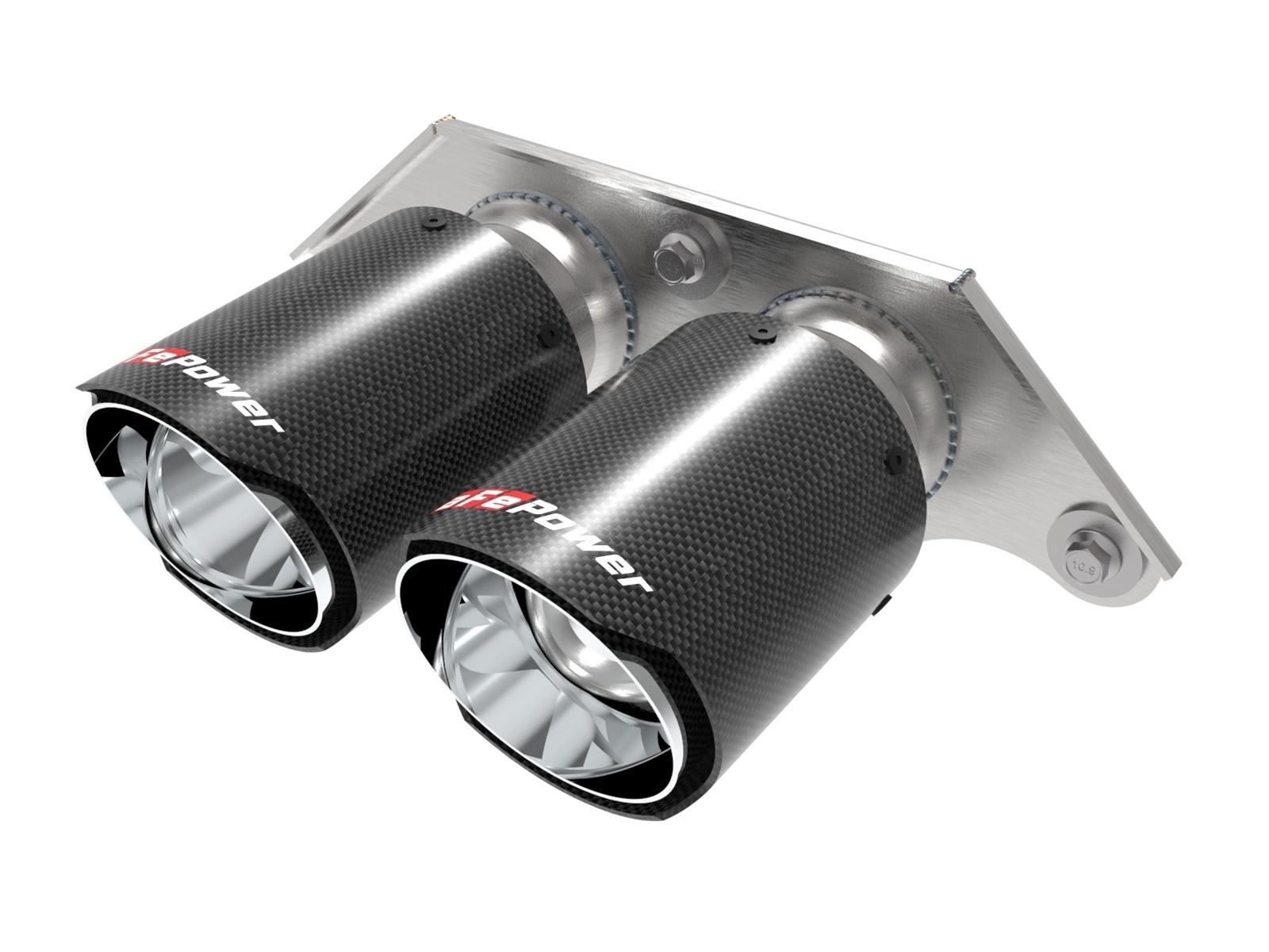 aFe Power Mach Force Xp 4in 304 SS Bolt-On Exhaust Tips Carbon Fiber 14-19 Porsche 911 GT3 3.8L/4.0L thumbnail 4