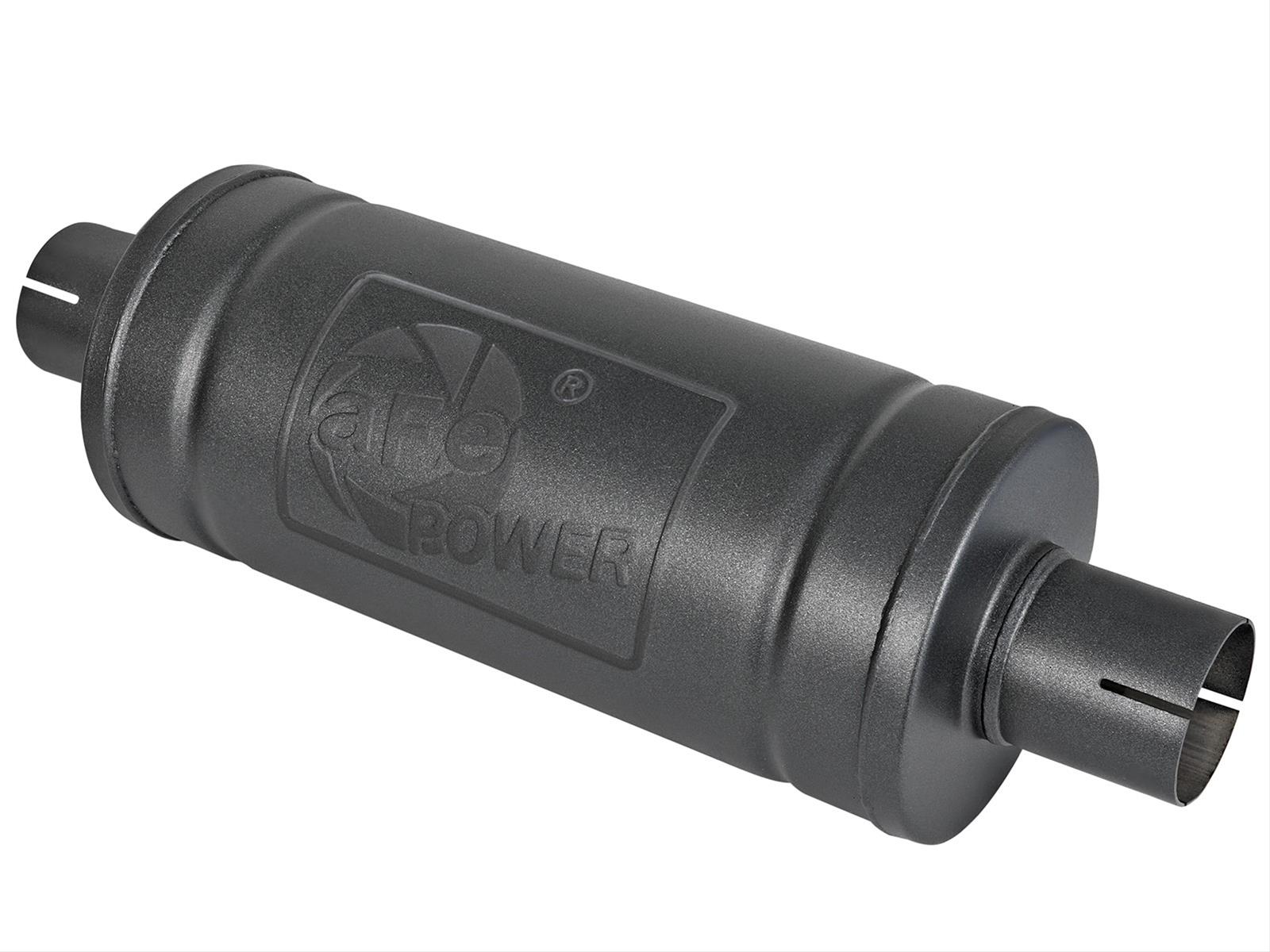 aFe MACH Force-Xp 409 SS Muffler w/ Black finish 2-1/2in Inlet & Outlet 14in x 16in Diameter thumbnail 2