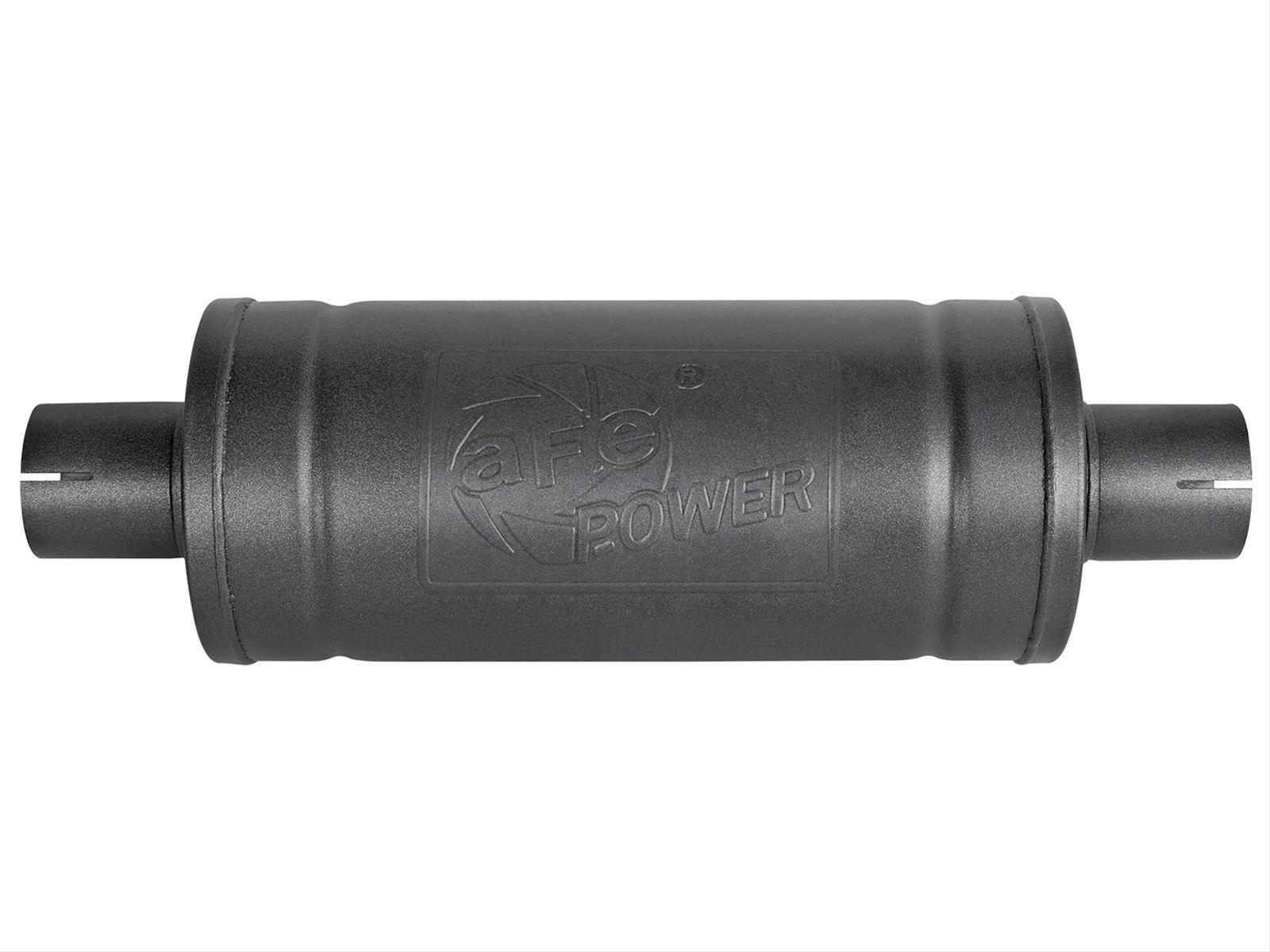 aFe MACH Force-Xp 409 SS Muffler w/ Black finish 2-1/2in Inlet & Outlet 14in x 16in Diameter thumbnail 3