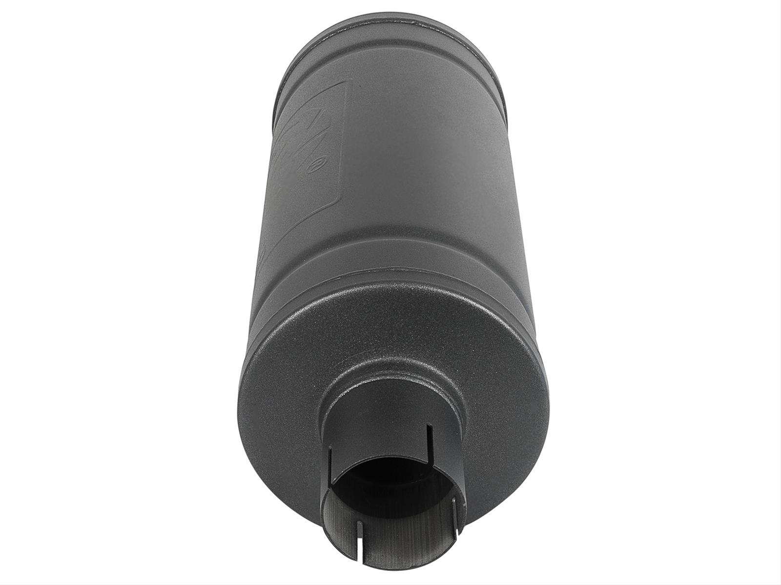 aFe MACH Force-Xp 409 SS Muffler w/ Black finish 2-1/2in Inlet & Outlet 14in x 16in Diameter thumbnail 4