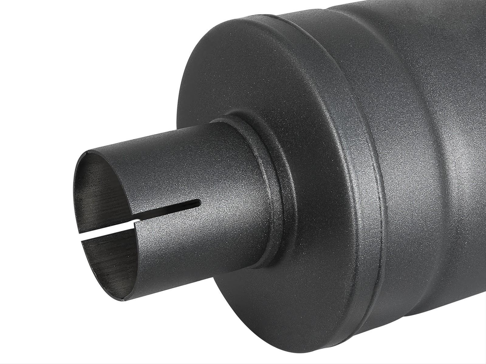 aFe MACH Force-Xp 409 SS Muffler w/ Black finish 2-1/2in Inlet & Outlet 14in x 16in Diameter