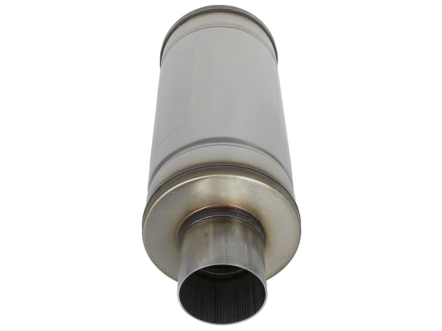 aFe MACH Force-Xp 409 SS Muffler 3in Center/Center 14in L x 6in Dia - Round Body thumbnail 4