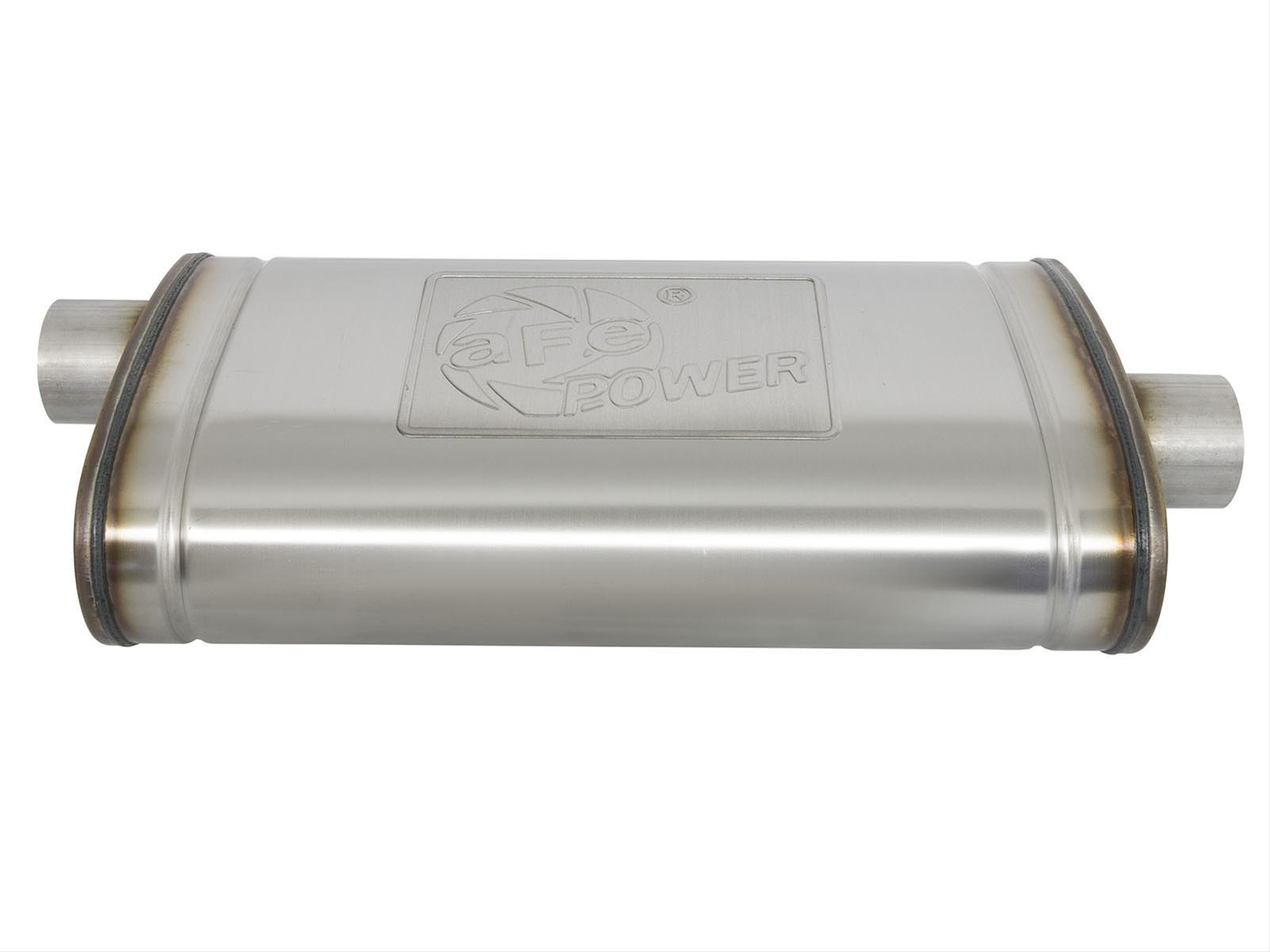 aFe MACH Force XP SS Muffler 3in Center Inlet / 3in Offset Outlet 22in L x 11n W x 6in H Body