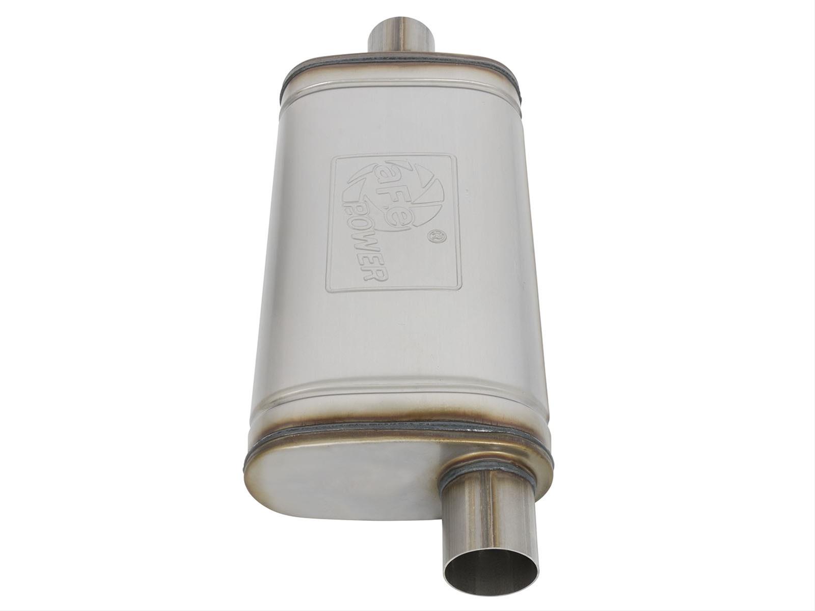 aFe MACH Force XP SS Muffler 2.5in Center Inlet / 2.5in Offset Outlet 18in L x 9in W x4in H Body thumbnail 2