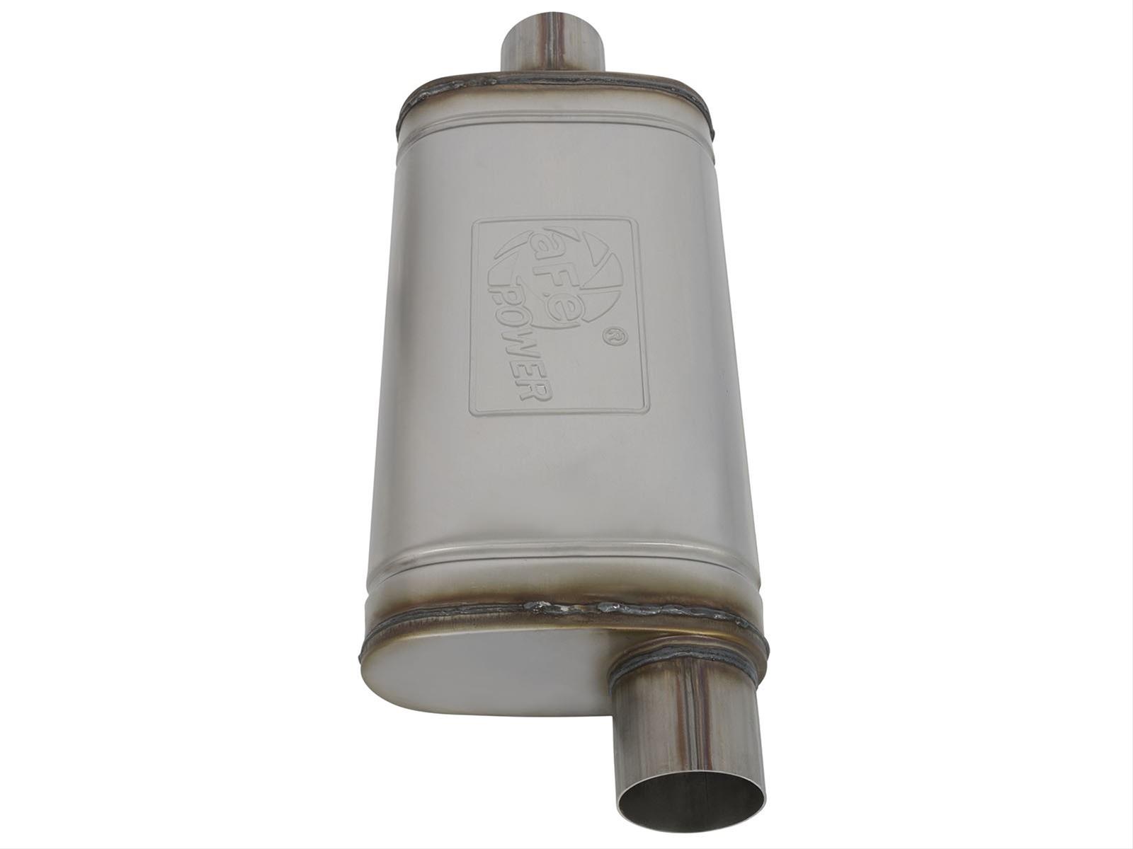 aFe MACH Force XP SS Muffler 3in Center Inlet / 3in Offset Outlet 18in L x 9in W x4in H Body thumbnail 2