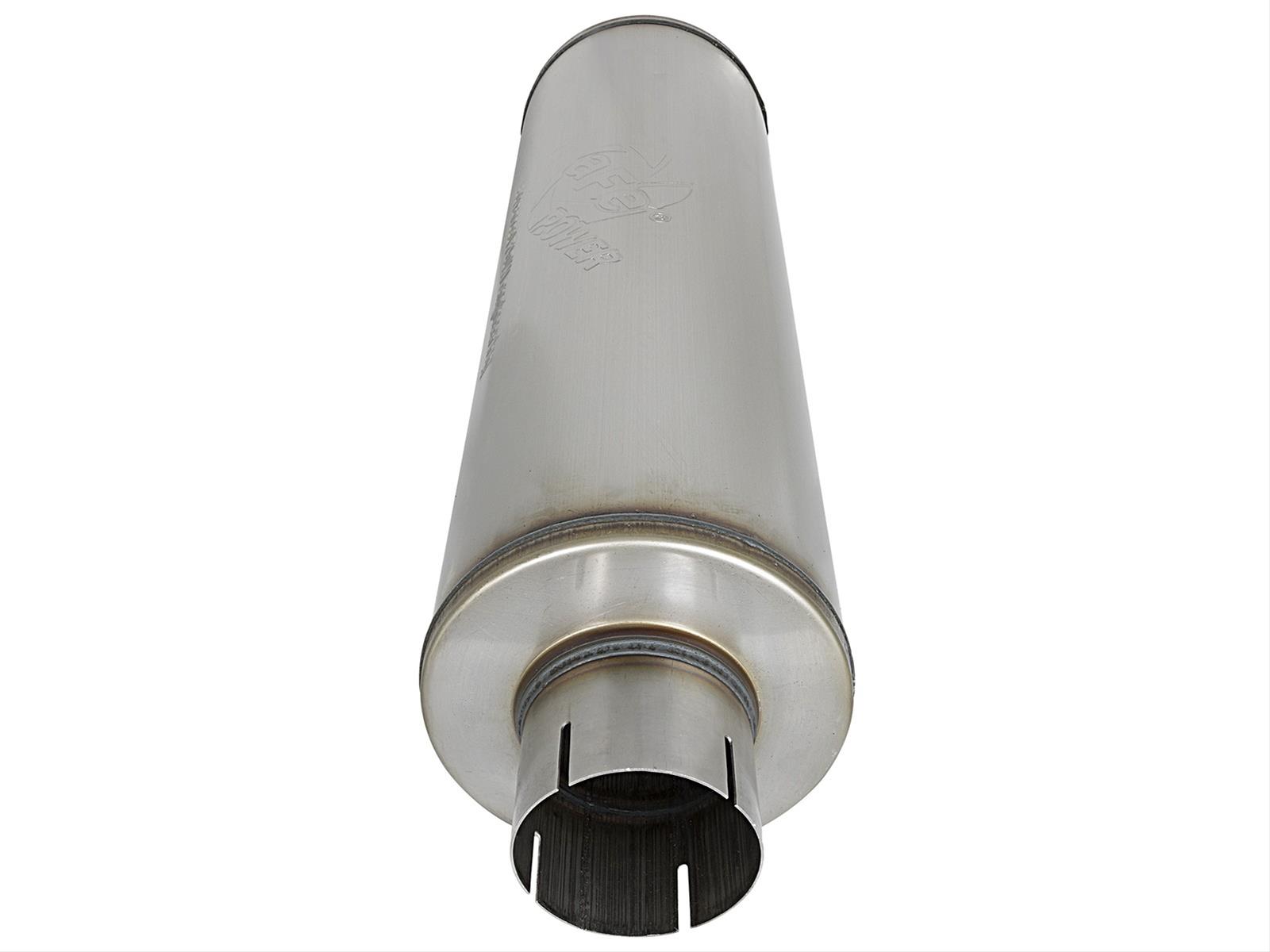 aFe MACH Force-Xp 409 SS Muffler 3-1/2in ID Center/Center x 7in Dia x 24in L - Round Body thumbnail 2