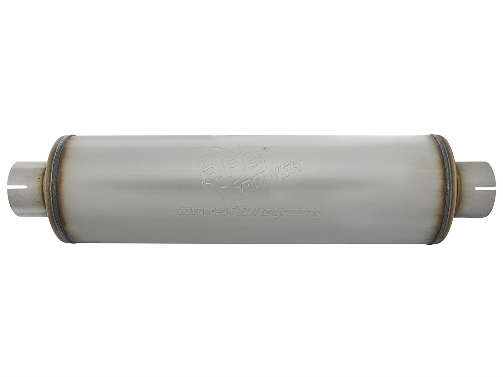 aFe MACH Force-Xp 409 SS Muffler 3-1/2in ID Center/Center x 7in Dia x 24in L - Round Body thumbnail 4