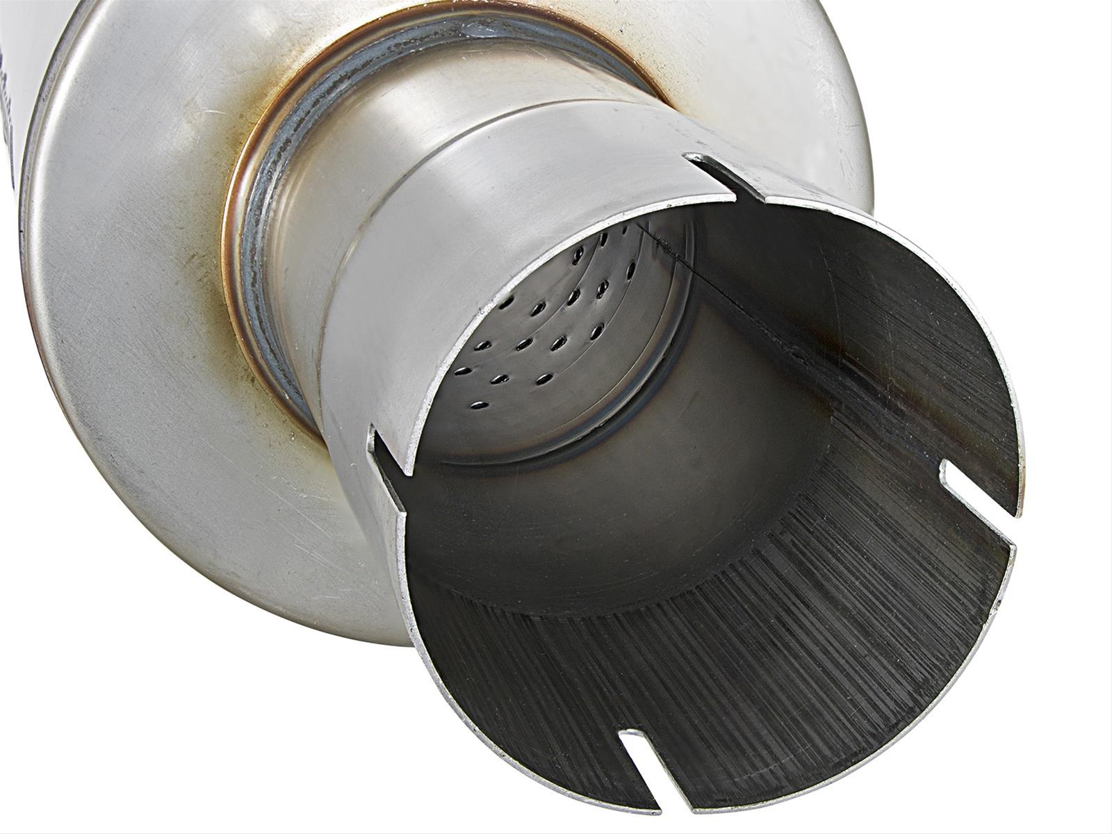 aFe Atlas Steel 3.5 Inch Muffler 49M00025 Muffler, Atlas, Perforated Core, 3.500 in. Inlet, 3.500 in. Outlet, 16.000 in. Body Length, Universal, Each