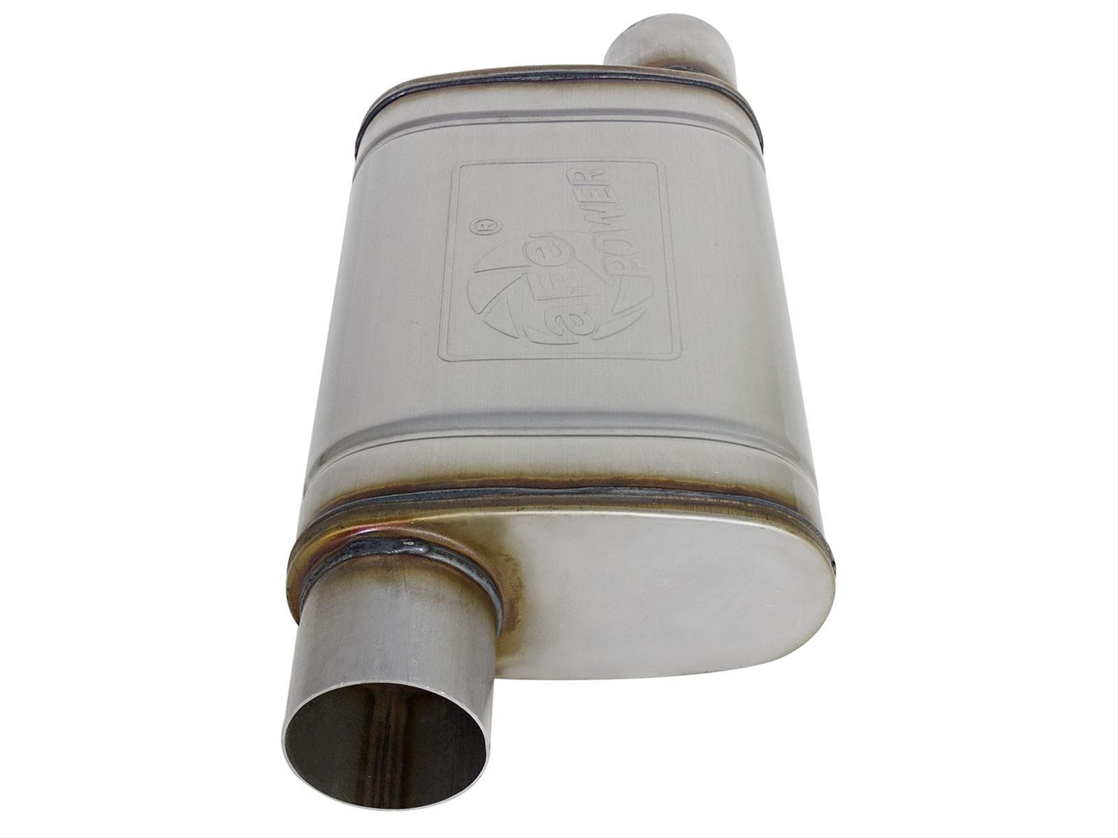 aFe MACH Force-Xp 409 SS Muffler 3in ID Offset/Offset x 4in H x 9in W x 14in L - Oval Body thumbnail 3