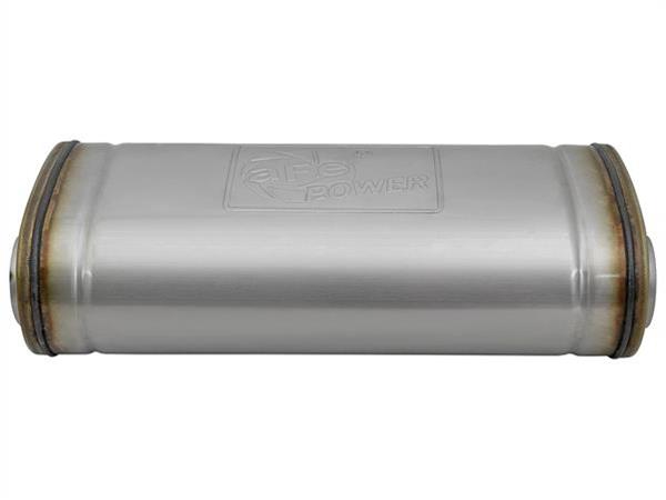 aFe Mach Force XP 409 Stainless Steel 2.5 Inch Muffler 49M00033 Mufflers, XP, Steel, Natural, Oval Case, Single 2.50 in. Inlet, Dual 2.50 in. Outlets, Each thumbnail 3