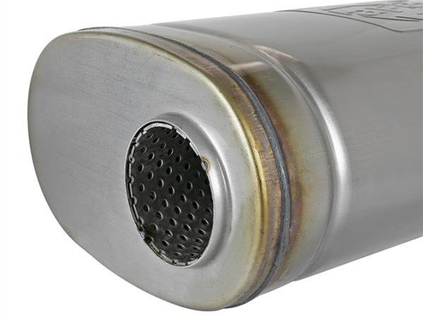 aFe Mach Force XP 409 Stainless Steel 2.5 Inch Muffler 49M00033 Mufflers, XP, Steel, Natural, Oval Case, Single 2.50 in. Inlet, Dual 2.50 in. Outlets, Each