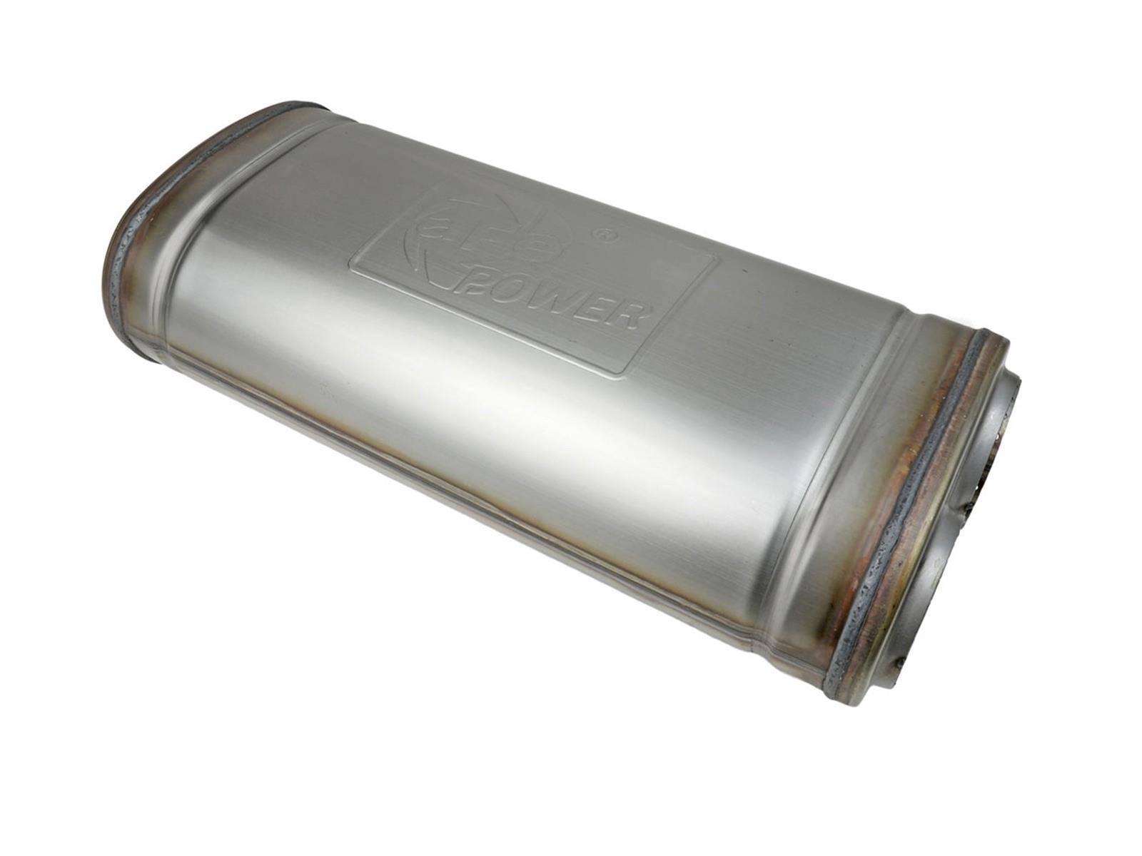 aFe MACH Force-Xp 409 SS Muffler 3in Dual Inlet/Dual Outlet 5in H x 8in W x 18in L - Oval Body thumbnail 4