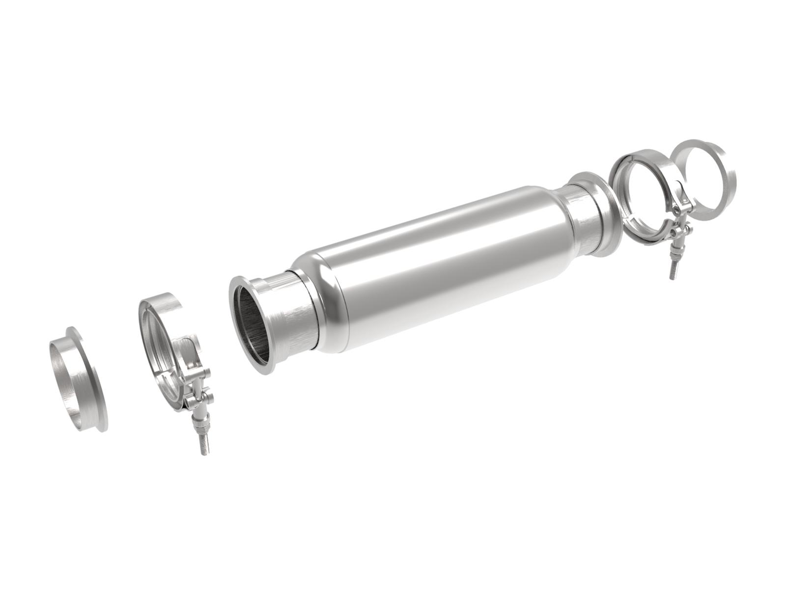 aFe Universal 3 Inch Resonator 49M10006 Exhaust Resonator, 304 Stainless Steel, 3.00 in. Diameter, 16.00 in. Overall Length, Each