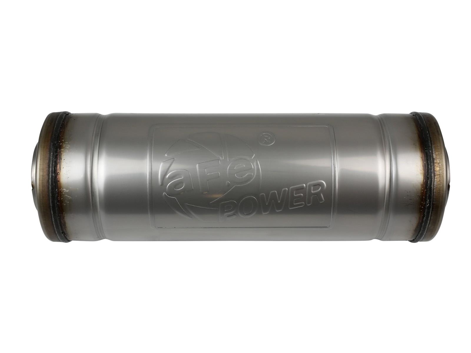 aFe Mach Force XP 304 Stainless Steel 3 Inch Muffler 49M30049 Muffler, MACH Force-Xp, Round, 14.00 in. Length, 5.00 in. Diameter, 3.00 in. Center Inlet/Outlet, Steel, Each thumbnail 4