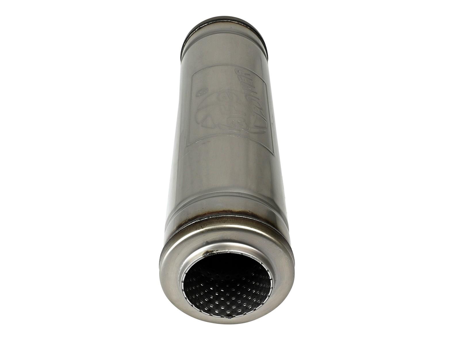 aFe MACH Force-Xp 409 SS Muffler 3in Center/Center 18in L X 5in Dia - Round Body thumbnail 4