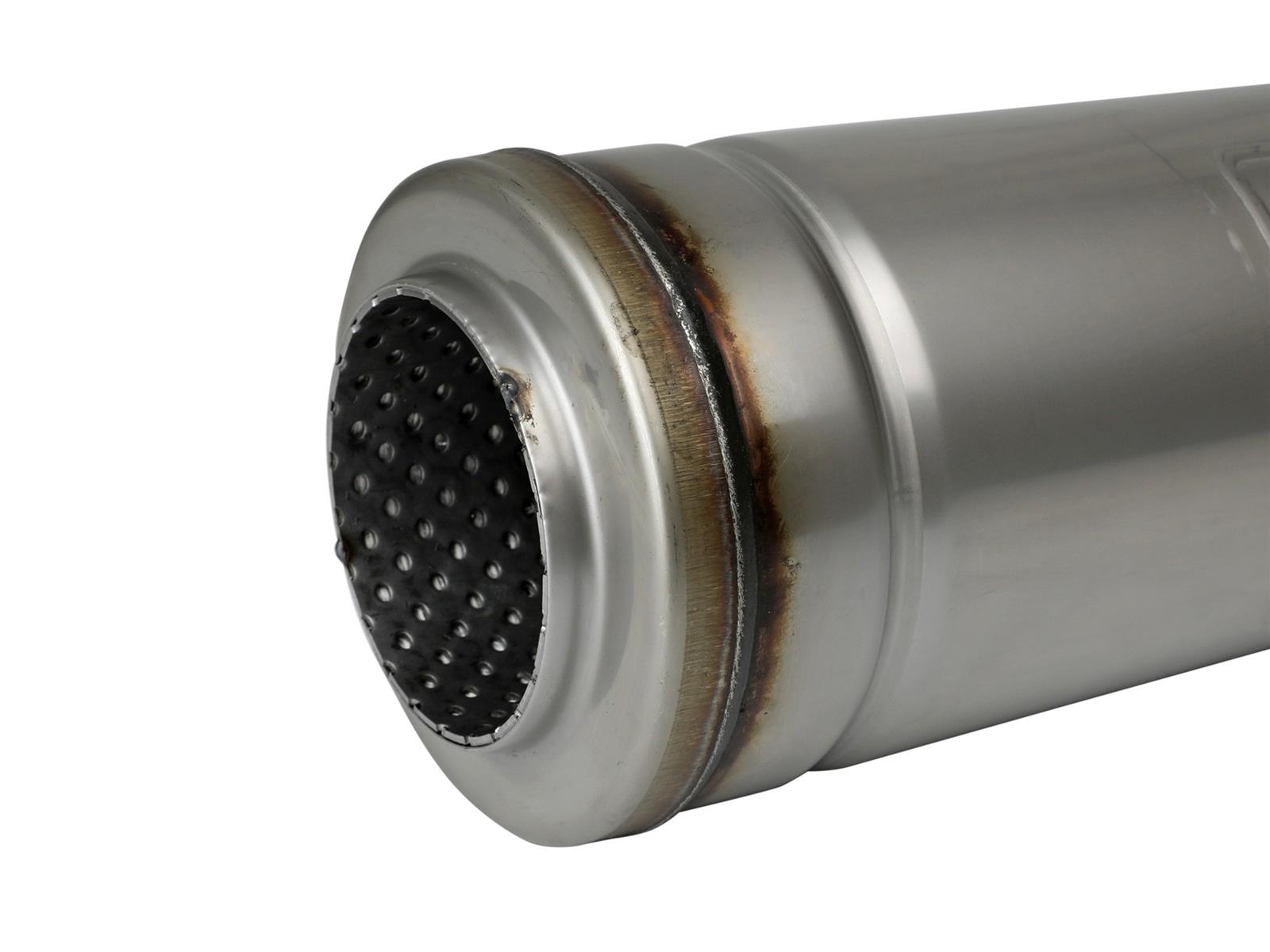 aFe MACH Force-Xp 409 SS Muffler 3in Center/Center 18in L X 5in Dia - Round Body thumbnail 2