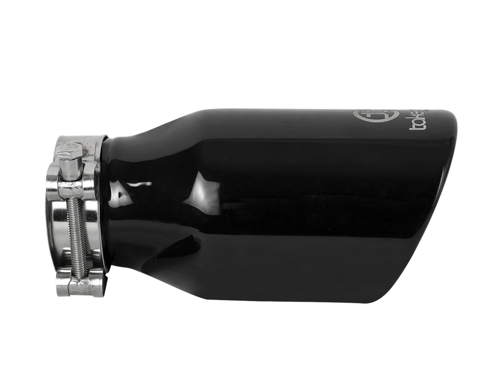 aFe Takeda 304 Stainless Steel Clamp-On Exhaust Tip 2.5in.Inlet / 4in Outlet - Black thumbnail 5