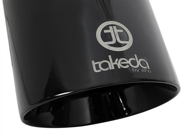 aFe Takeda 409 SS Clamp-On Exhaust Tip 2.5in. Inlet / 4.5in. Outlet / 9in. L - Black thumbnail 2