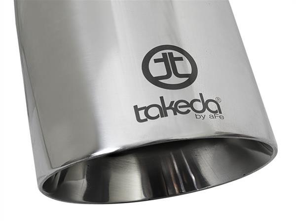 aFe Takeda 304 Stainless Steel Clamp-On Exhaust Tip 2.5in. Inlet / 4.5in. Outlet / 9in. L - Polished thumbnail 2