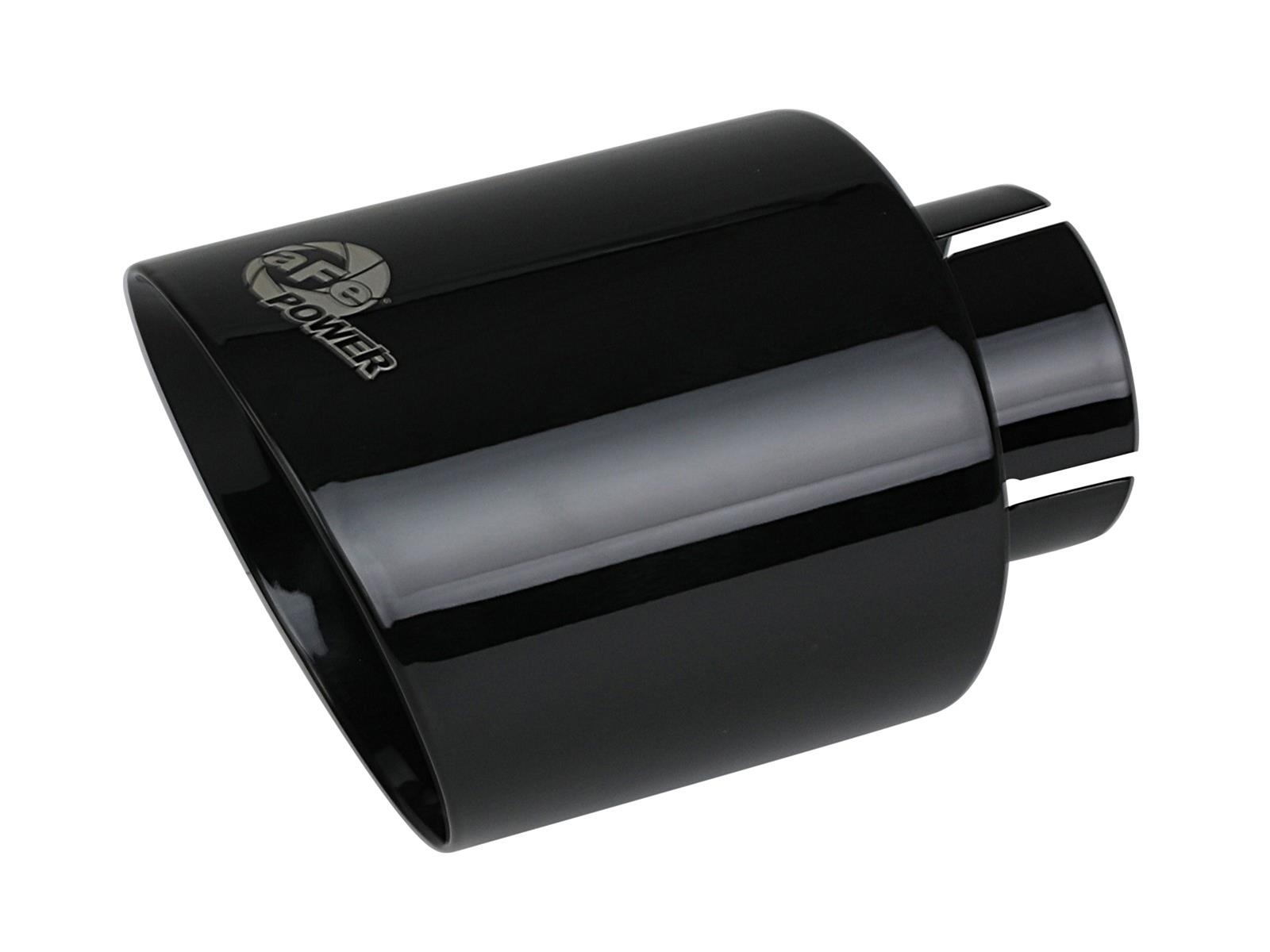aFe Takeda 409 SS Clamp-On Exhaust Tip 2.5in. Inlet / 4.5in. Outlet / 7in. L - Black thumbnail 2