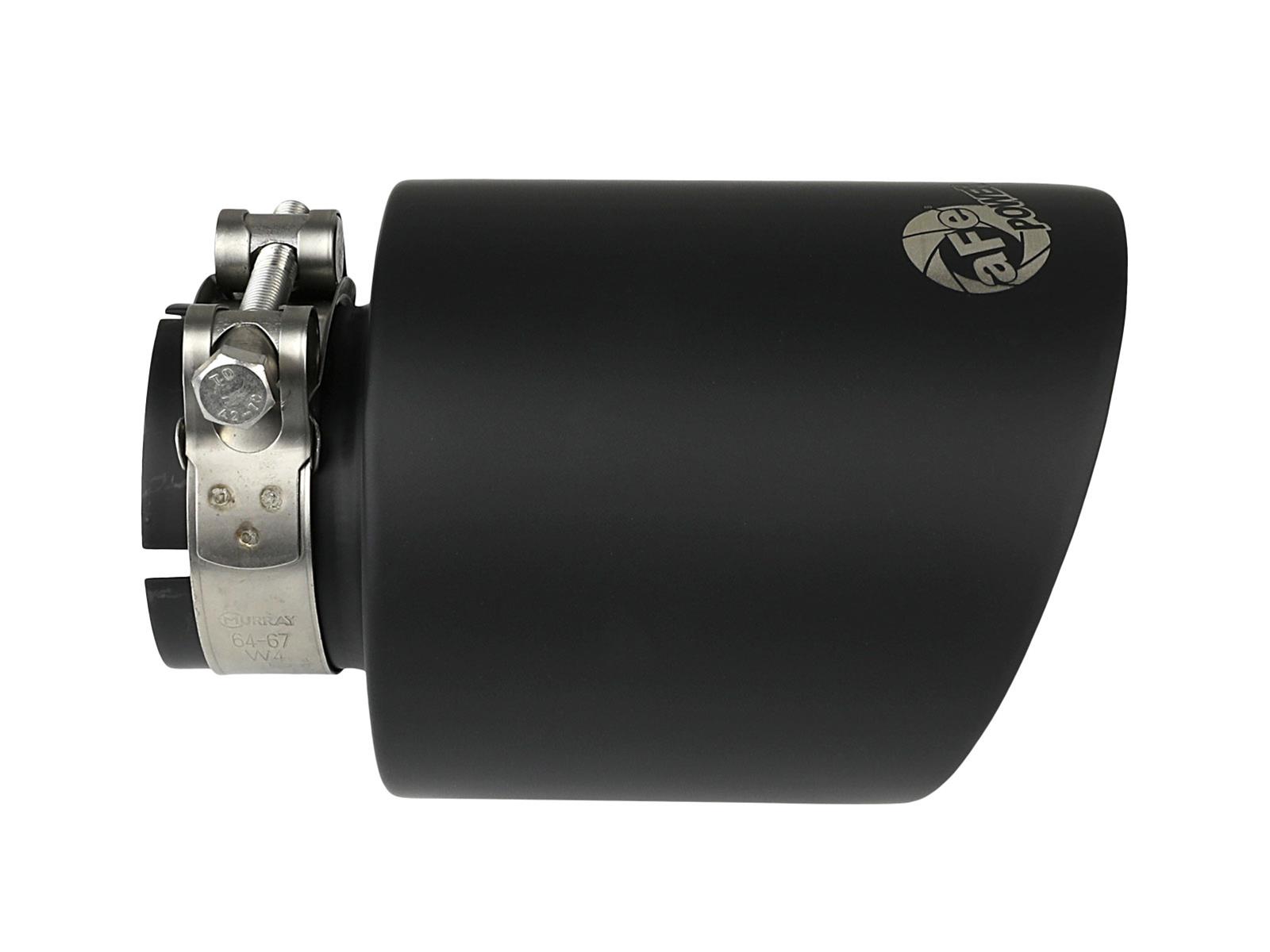 aFe Takeda 304 SS Clamp-On Exhaust Tip 2.5in. Inlet / 4.5in. Outlet / 7in. L - Black thumbnail 4