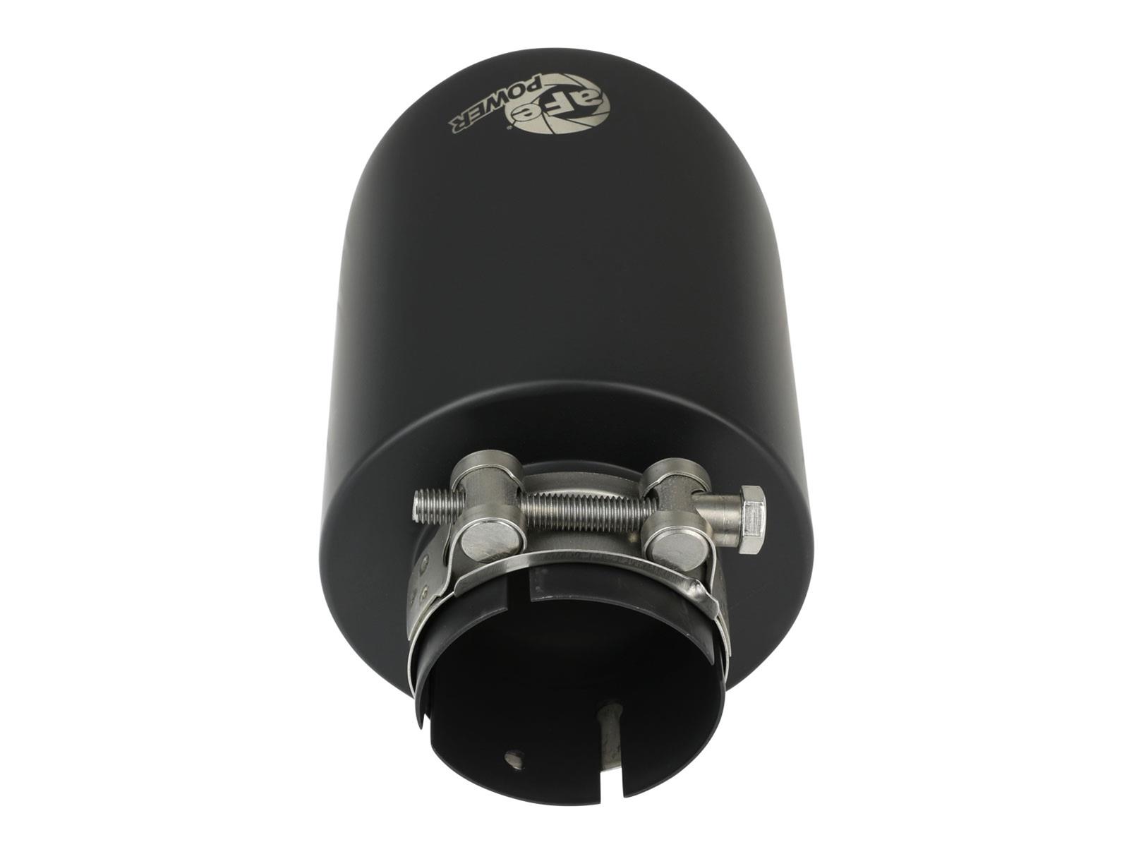 aFe Takeda 304 SS Clamp-On Exhaust Tip 2.5in. Inlet / 4.5in. Outlet / 7in. L - Black thumbnail 3