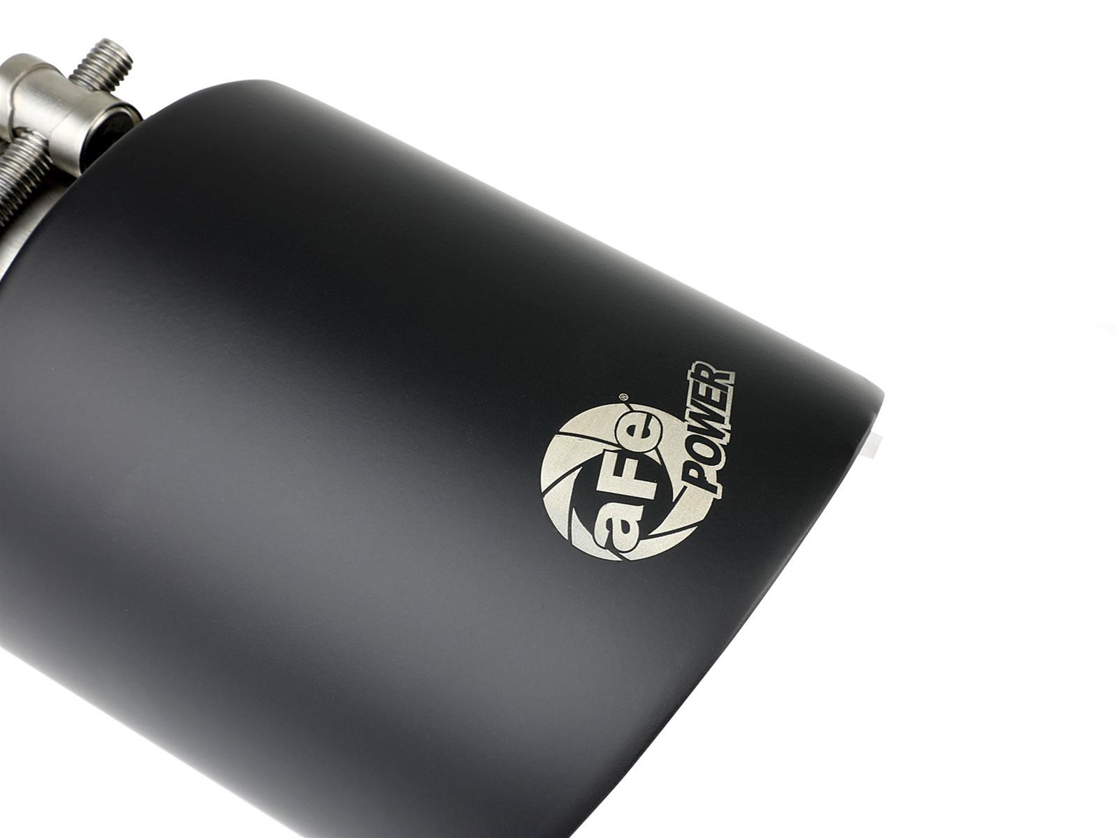 aFe Takeda 304 SS Clamp-On Exhaust Tip 2.5in. Inlet / 4.5in. Outlet / 7in. L - Black thumbnail 2
