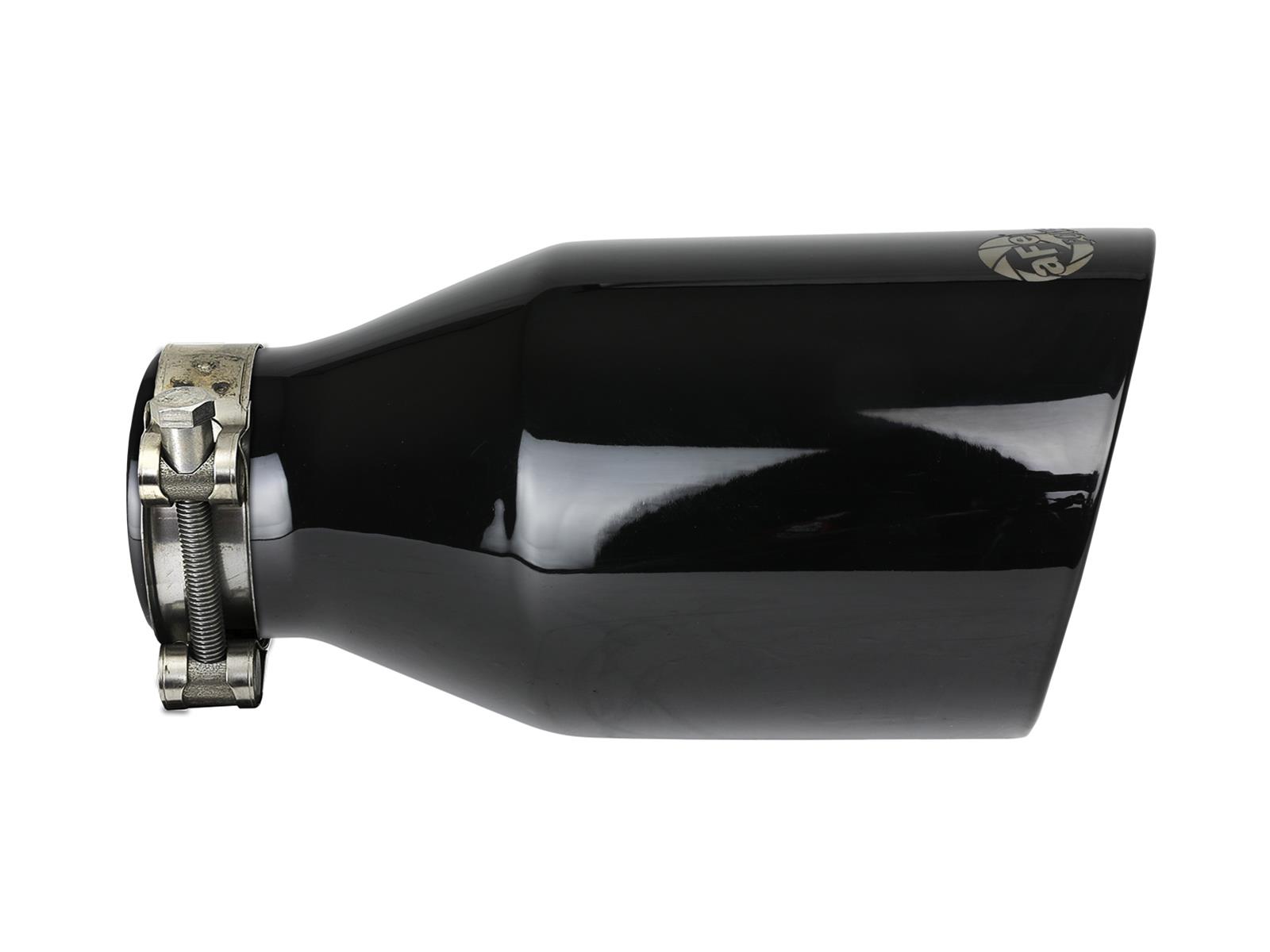 aFe MACH Force-Xp 409 SS Clamp-On Exhaust Tip 2.5in. Inlet / 4.5in. Outlet / 9in. L - Black thumbnail 2