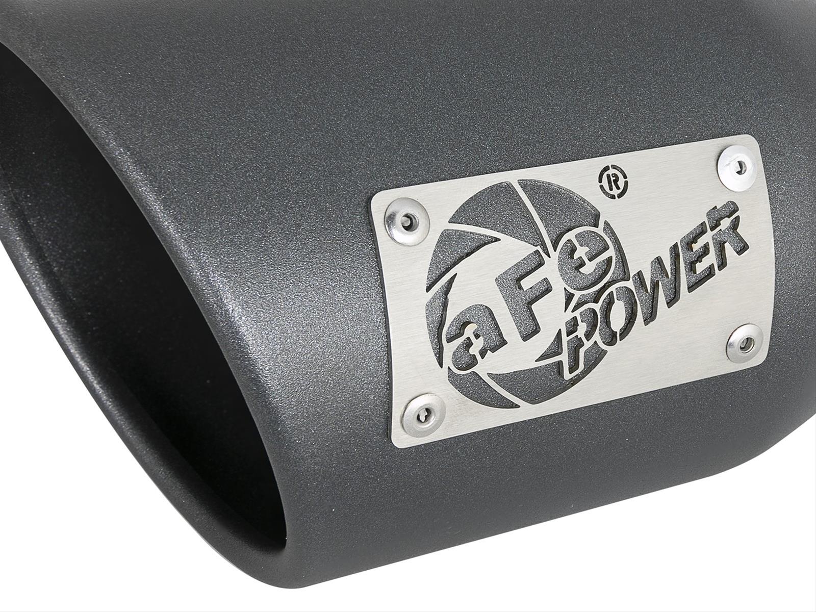 aFe MACH Force-Xp 3in 304 SS Metallic Black Exhaust Tip 3in In x 4-1/2in Out x 9in L Clamp-On Right