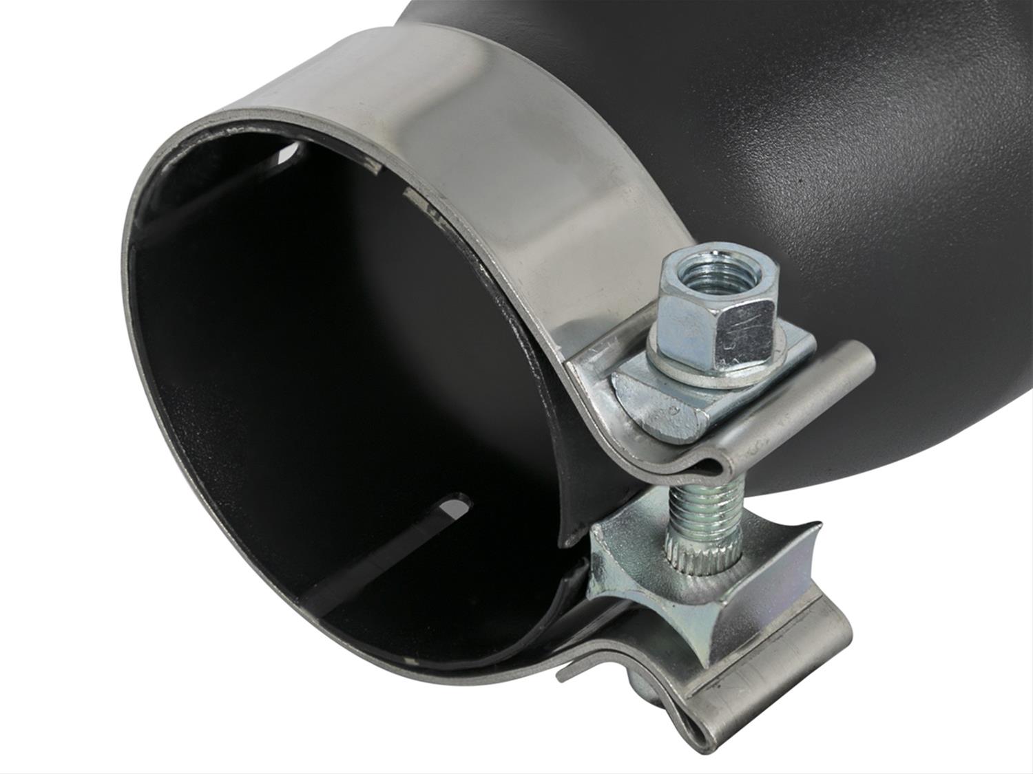 aFe MACH Force-Xp 409 SS Exhaust Tip Black (Left Side) 3in In x 4-1/2in Out x 9in L Clamp-On thumbnail 2