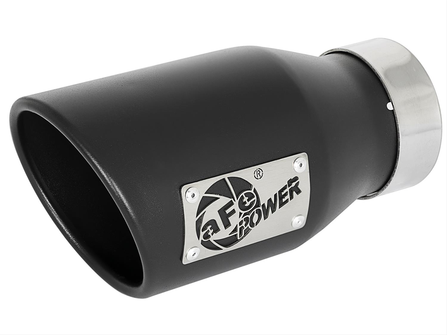 aFe MACH Force-Xp 409 SS Exhaust Tip Black (Left Side) 3in In x 4-1/2in Out x 9in L Clamp-On thumbnail 4