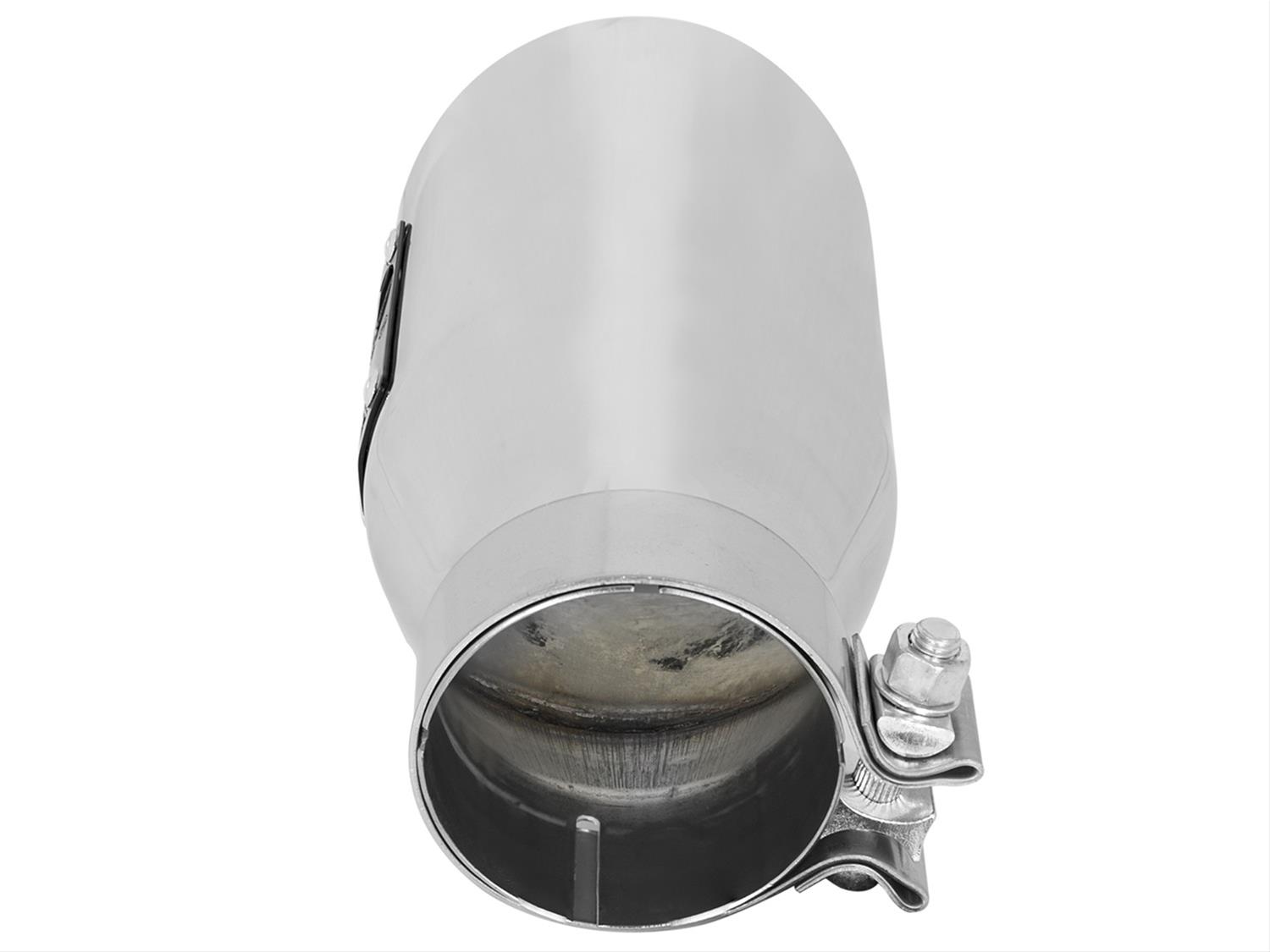 aFe Mach Force XP Round, Polished 3 Inch Exhaust Tip 49T30452-P09 Tip, XP, Clamp-on, Stainless, Polished, 3.00 in. Inlet Diameter, 4.50 in. Outlet, 9.00 in. Length, Each thumbnail 4