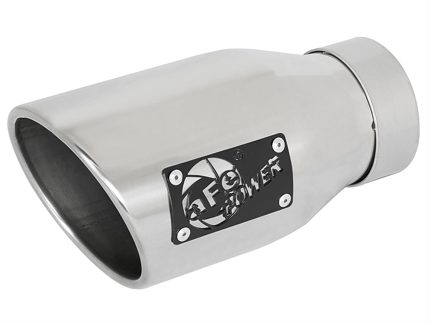 aFe Mach Force XP Round, Polished 3 Inch Exhaust Tip 49T30452-P09 Tip, XP, Clamp-on, Stainless, Polished, 3.00 in. Inlet Diameter, 4.50 in. Outlet, 9.00 in. Length, Each thumbnail 2