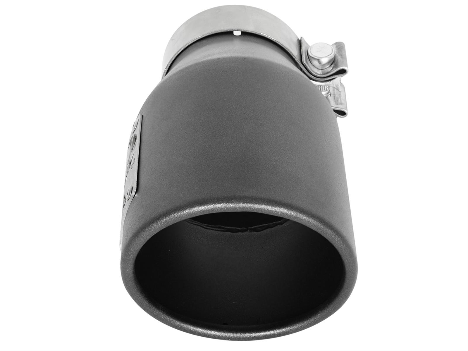 aFe MACH Force-Xp 3in 304 SS Metallic Black Exhaust Tip 3in In x 4-1/2in Out x 9in L Bolt-On Left thumbnail 4