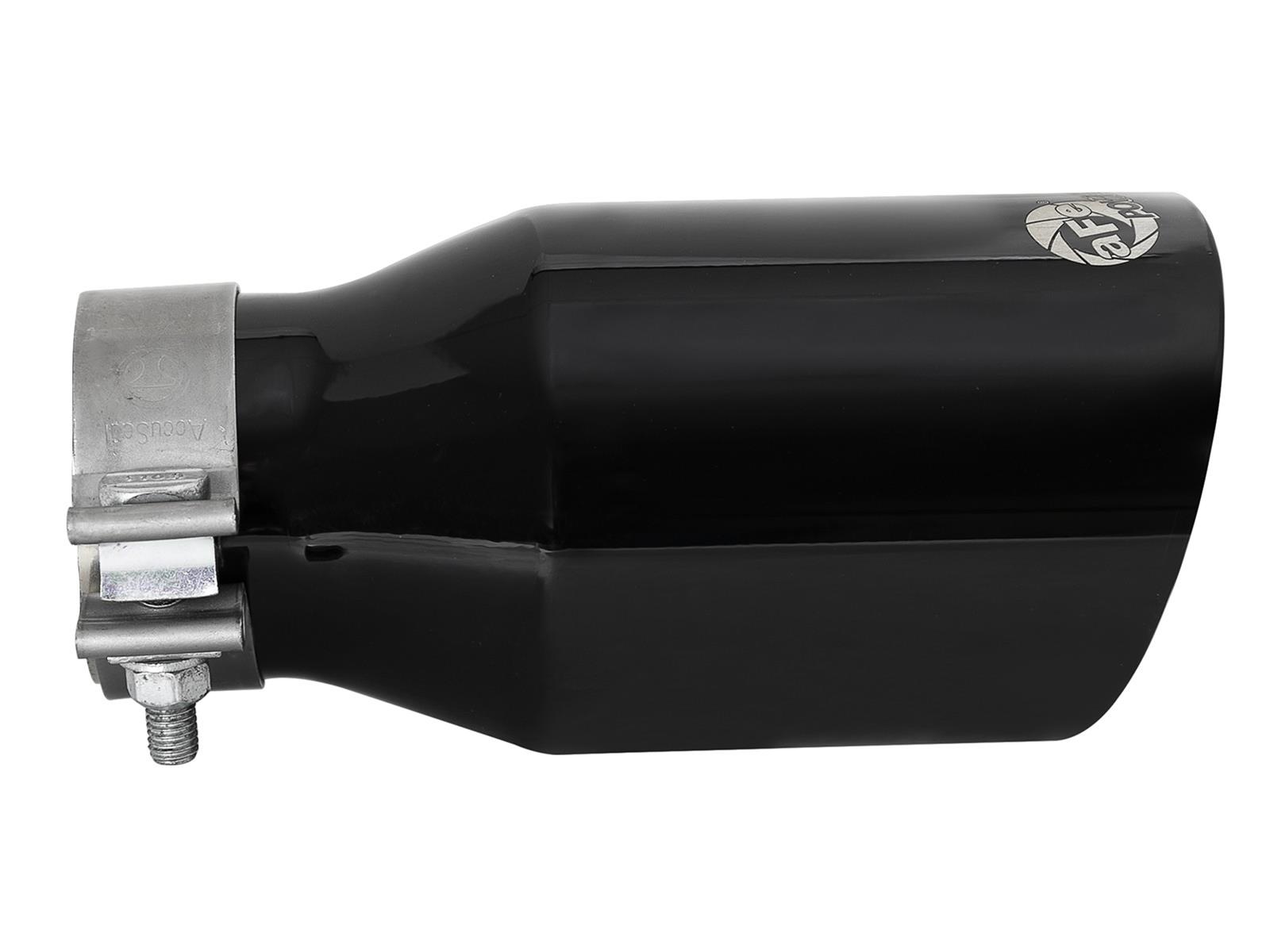 aFe MACH Force-Xp Univ 304 SS Double-Wall Clamp-On Exhaust Tip - Black - 3in Inlet - 4.5in Outlet thumbnail 3
