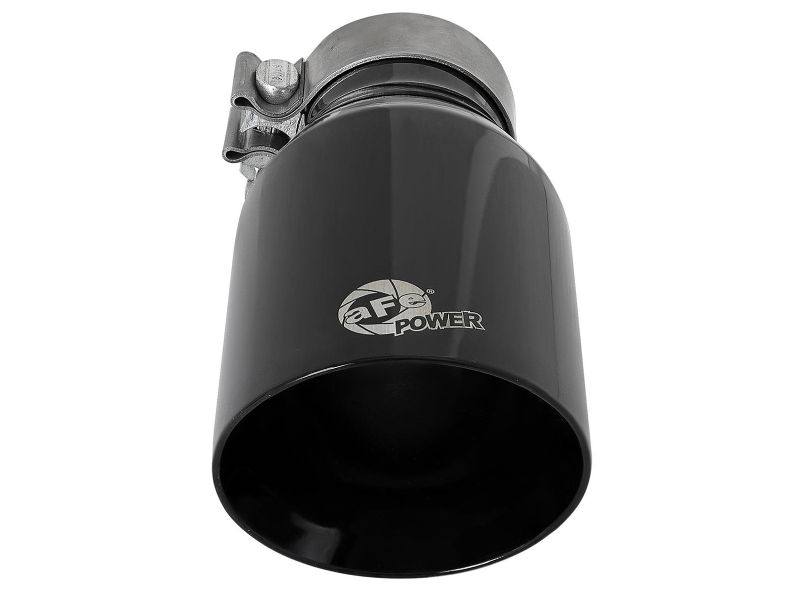 aFe MACH Force-Xp Univ 304 SS Double-Wall Clamp-On Exhaust Tip - Black - 3in Inlet - 4.5in Outlet thumbnail 2