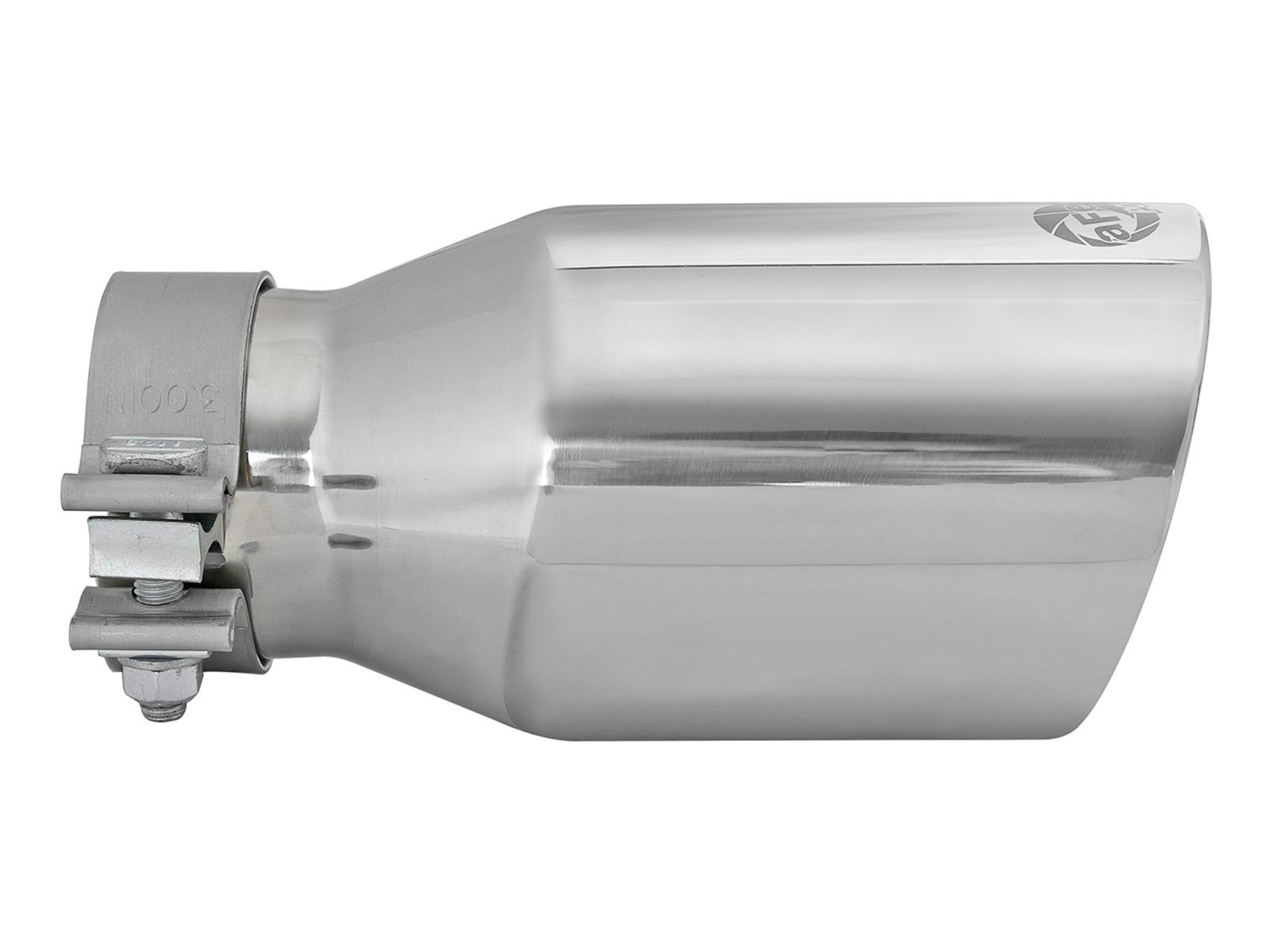 aFe MACH Force-Xp Univ 304 SS Double-Wall Clamp-On Exhaust Tip - Polished - 3in Inlet - 4.5in Outlet thumbnail 5