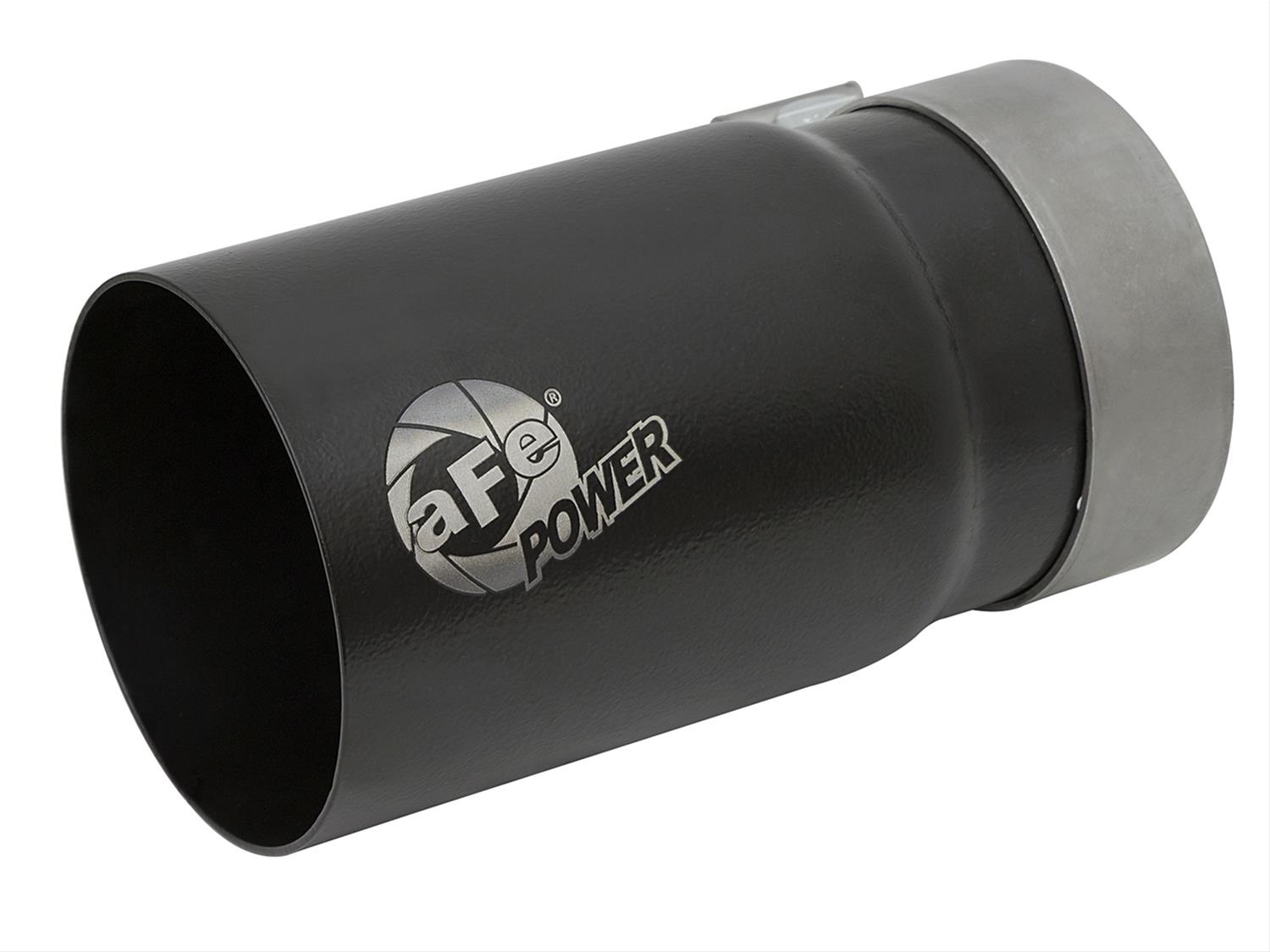 aFe Mach Force XP Round, Black 3.50 Inch Exhaust Tip 49T35404-B07 Tip, XP, Clamp-on, Stainless, Powdercoated, in. Inlet Diameter, 4.00 in. Outlet, 7.00 in. Length, Each