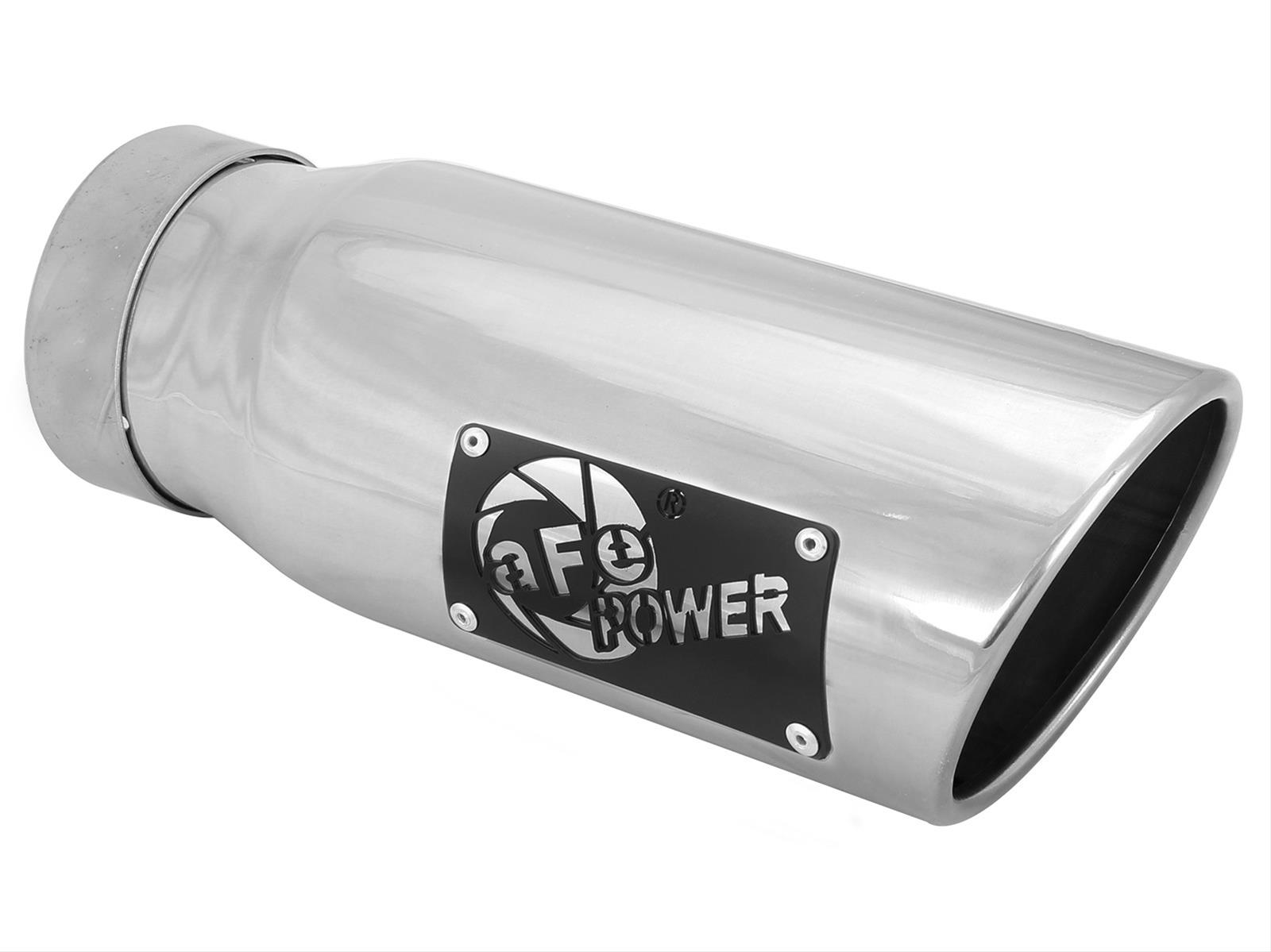 aFe Mach Force XP Round, Polished 3.50 Inch Exhaust Tip 49T35451-P12 Tip, XP, Clamp-on, Stainless, Polished, in. Inlet Diameter, 4.50 in. Outlet, 12.00 in. Length, Each