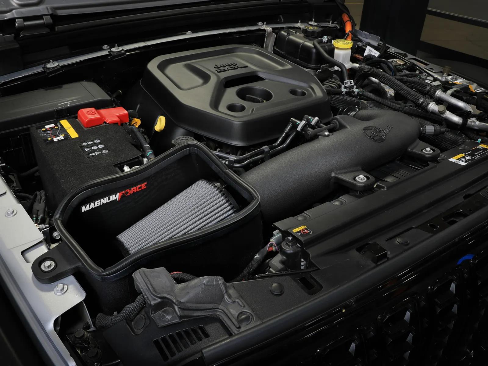 aFe 24-25 Jeep Wrangler JL 4XE L4 2.0L Magnum FORCE Stage-2 Cold Air Intake w/ Pro DRY S Filter