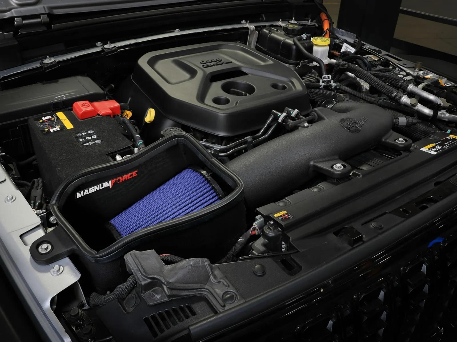 aFe 24-25 Jeep Wrangler JL 4XE L4 2.0L Magnum FORCE Stage-2 Cold Air Intake System w/ Pro 5R Filter