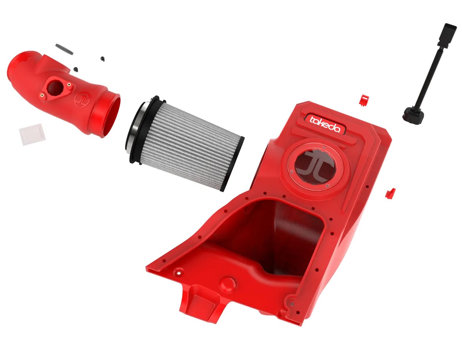 aFe 23-26 Honda Civic Type R Takeda Momentum Red Edition Cold Air Intake System w/ Pro DRY S Filter thumbnail 6