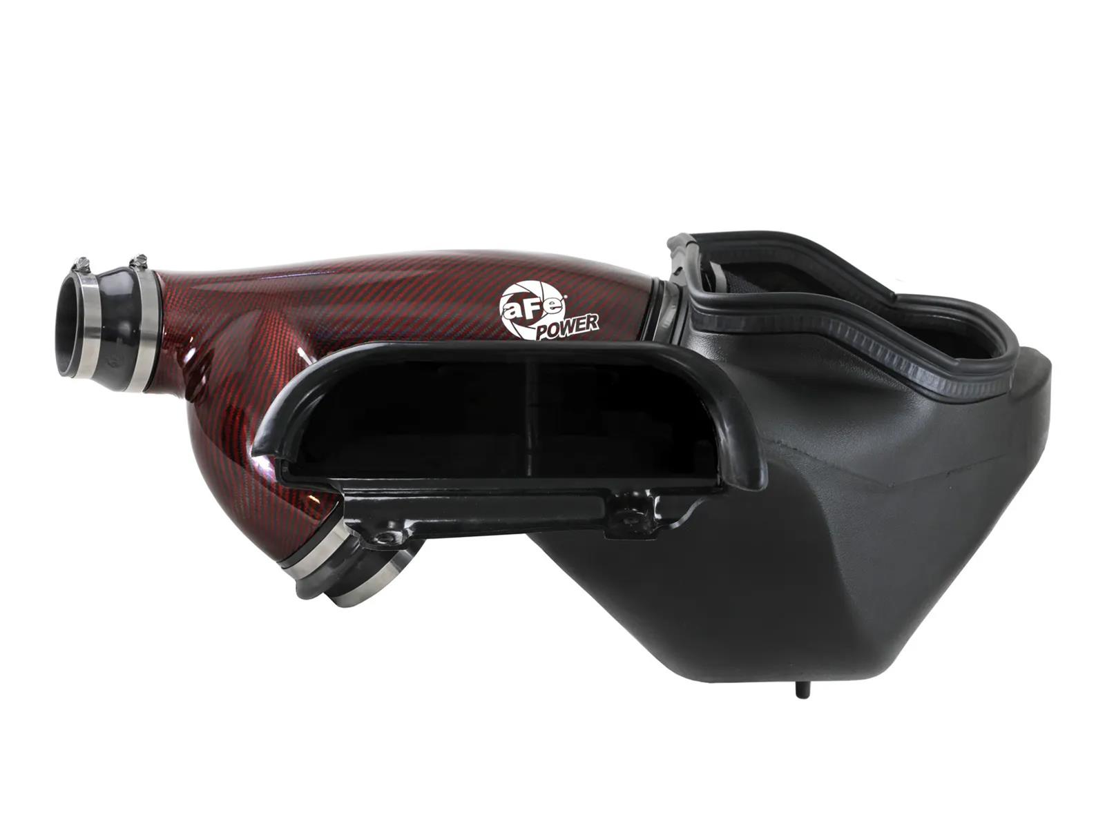 aFe 17-24 Ford F-150 Track Series Red Kevlar Carbon Fiber C/A Intake System w/Black Pro 5R Filter thumbnail 7