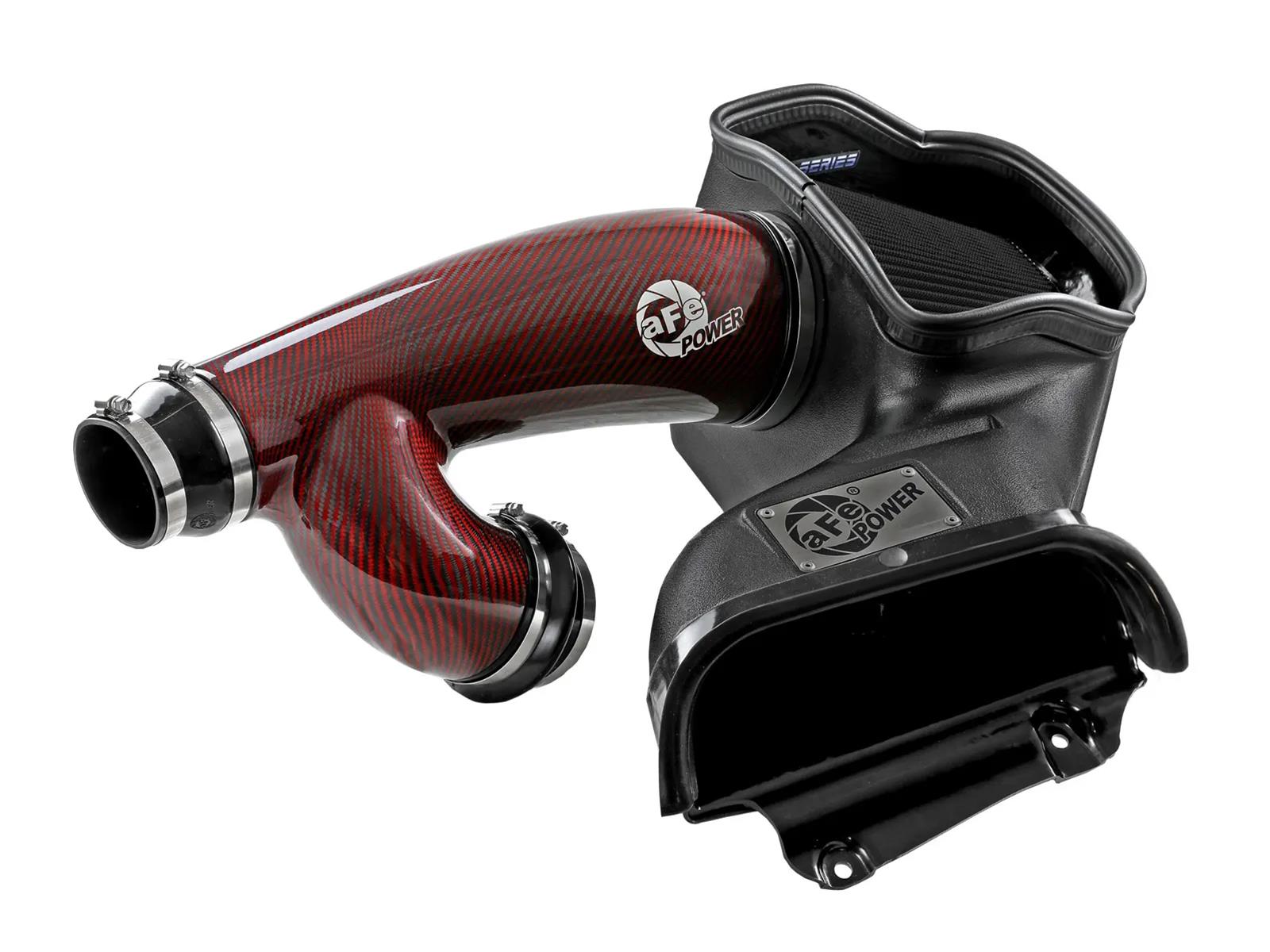 aFe 17-24 Ford F-150 Track Series Red Kevlar Carbon Fiber C/A Intake System w/Black Pro 5R Filter thumbnail 2