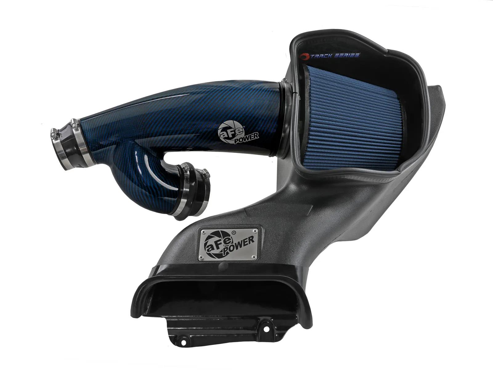 aFe 17-24 Ford F-150 Track Series Blue Kevlar Carbon Fiber C/A Intake System w/Black Pro 5R Filter thumbnail 4