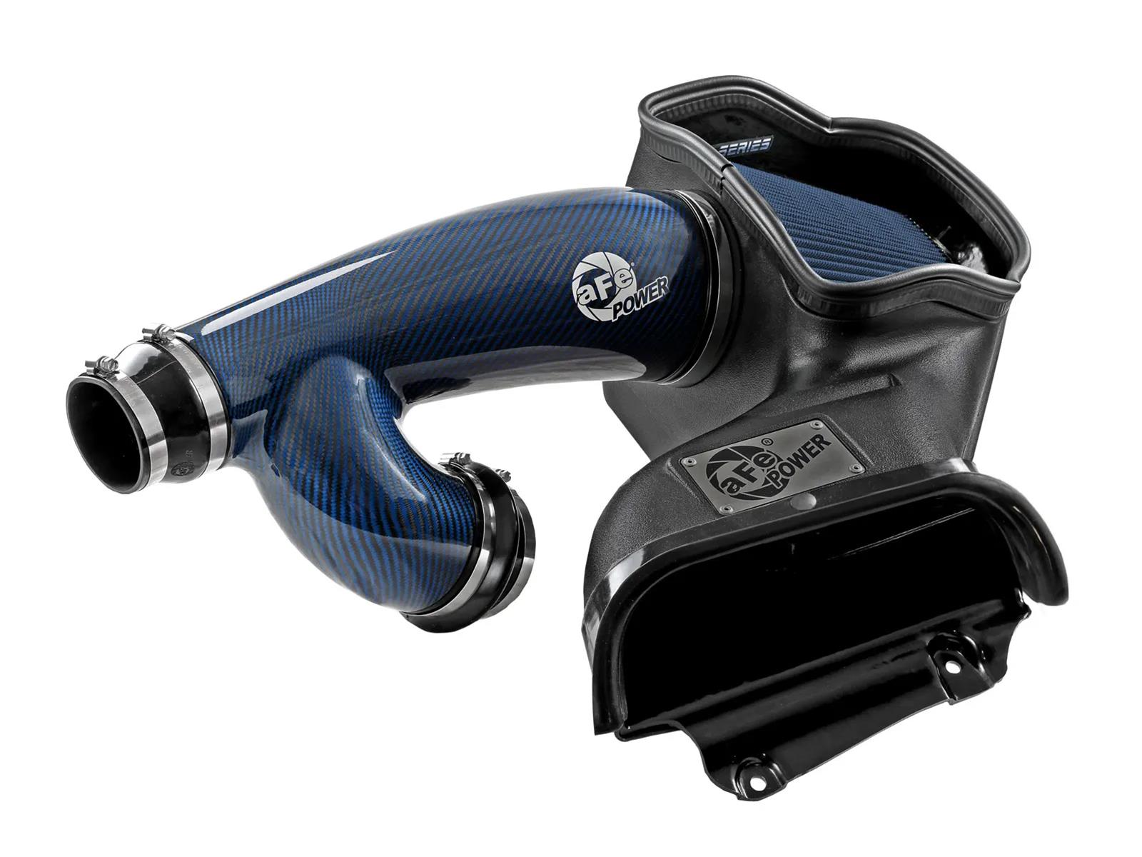 aFe 17-24 Ford F-150 Track Series Blue Kevlar Carbon Fiber C/A Intake System w/Black Pro 5R Filter thumbnail 3